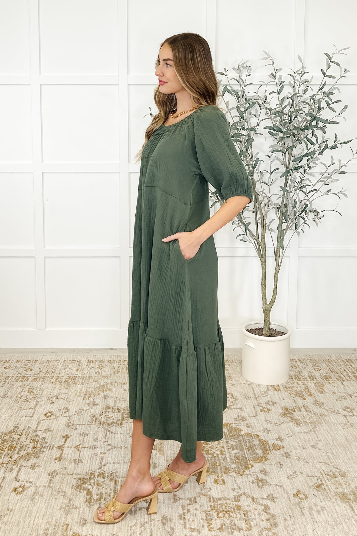 Hazel Dress in Dusty Pine - 4/29/2025