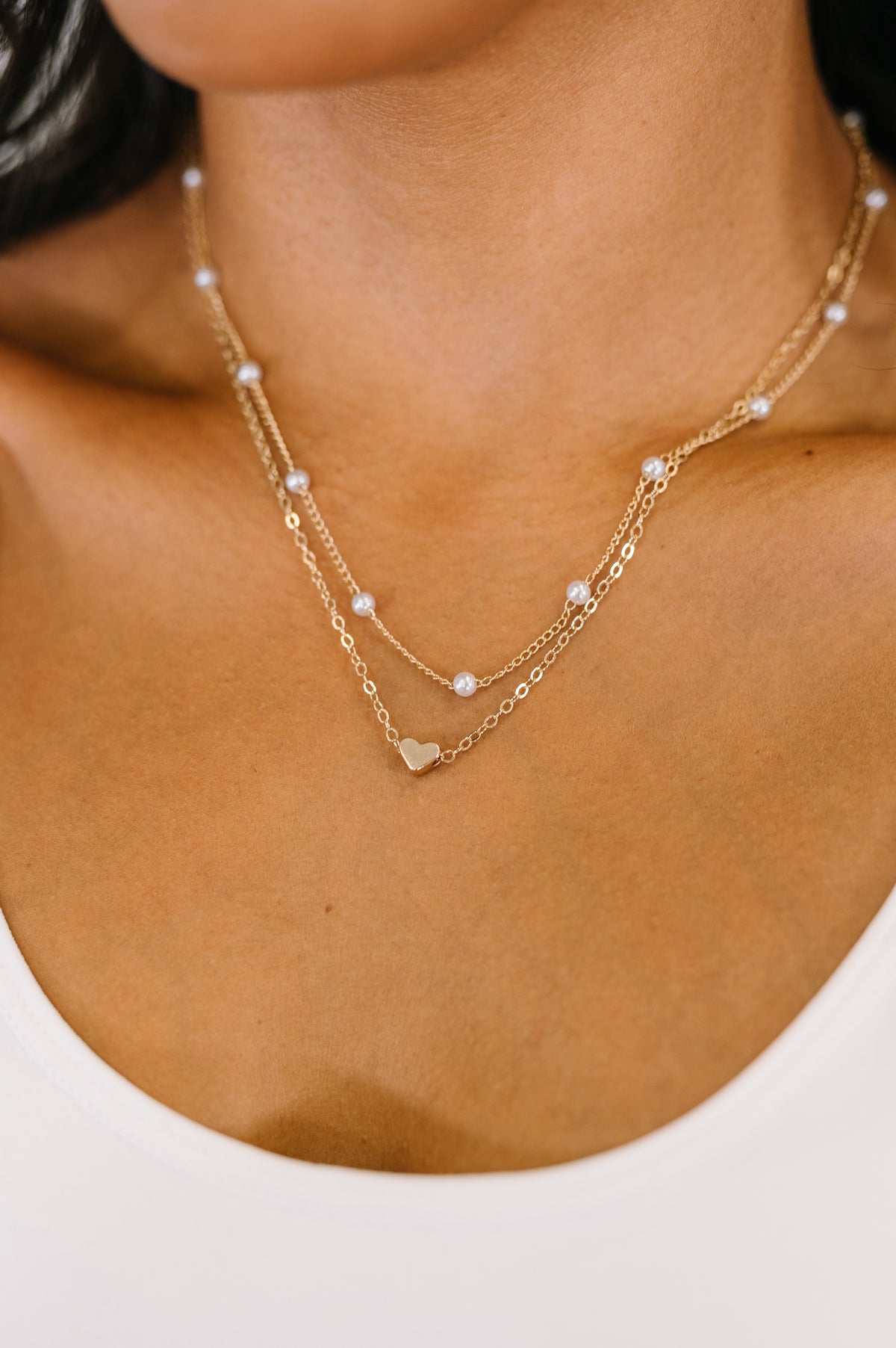 Heart of Gold Pendant Necklace Layered Set in Gold - 10/21/2025