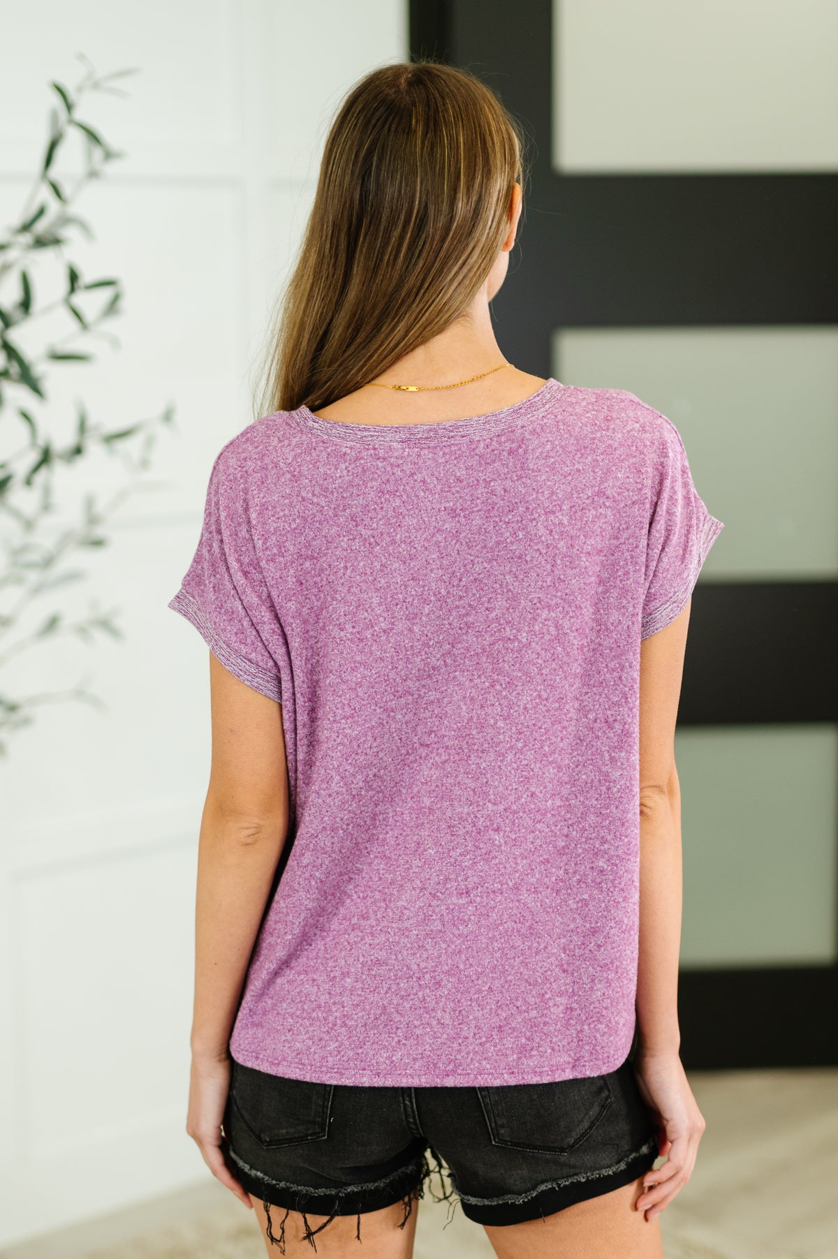 Heathered Harmony Basic Tee in Light Plum - 5/14/2025