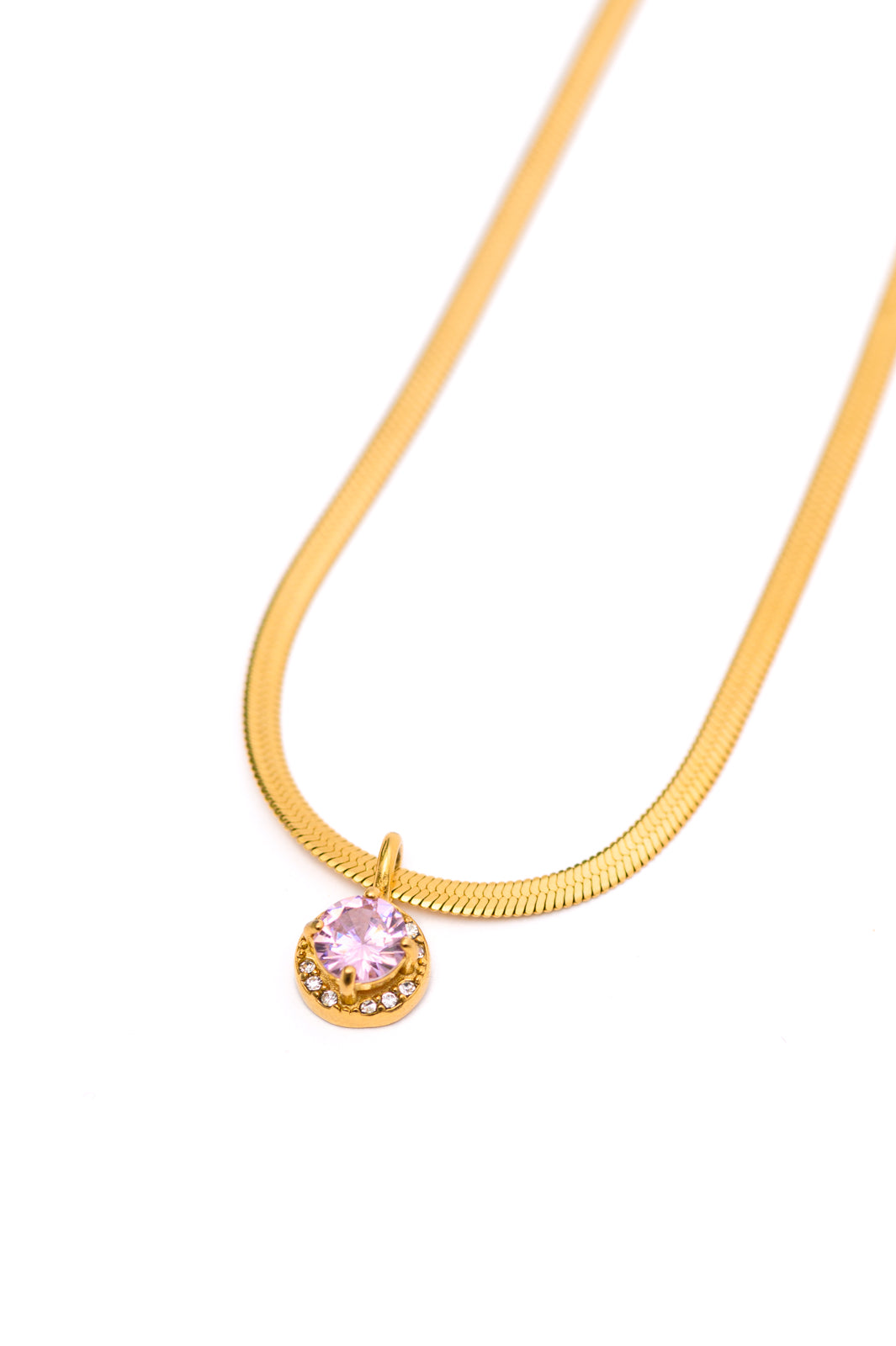 Here to Shine Gold Plated Necklace in Pink - 5/21/2024