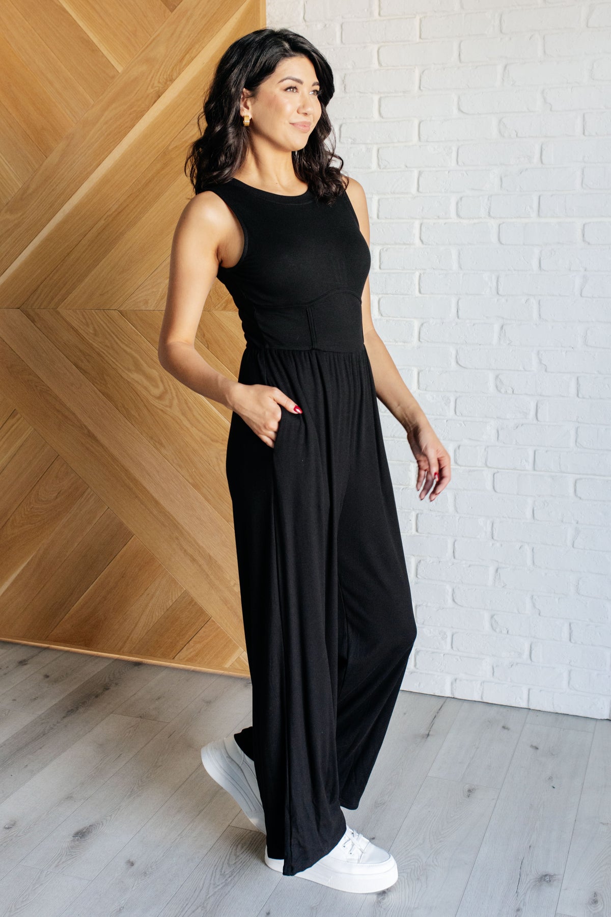 Hilary Wide Leg Jumpsuit in Black - 10/15/2024