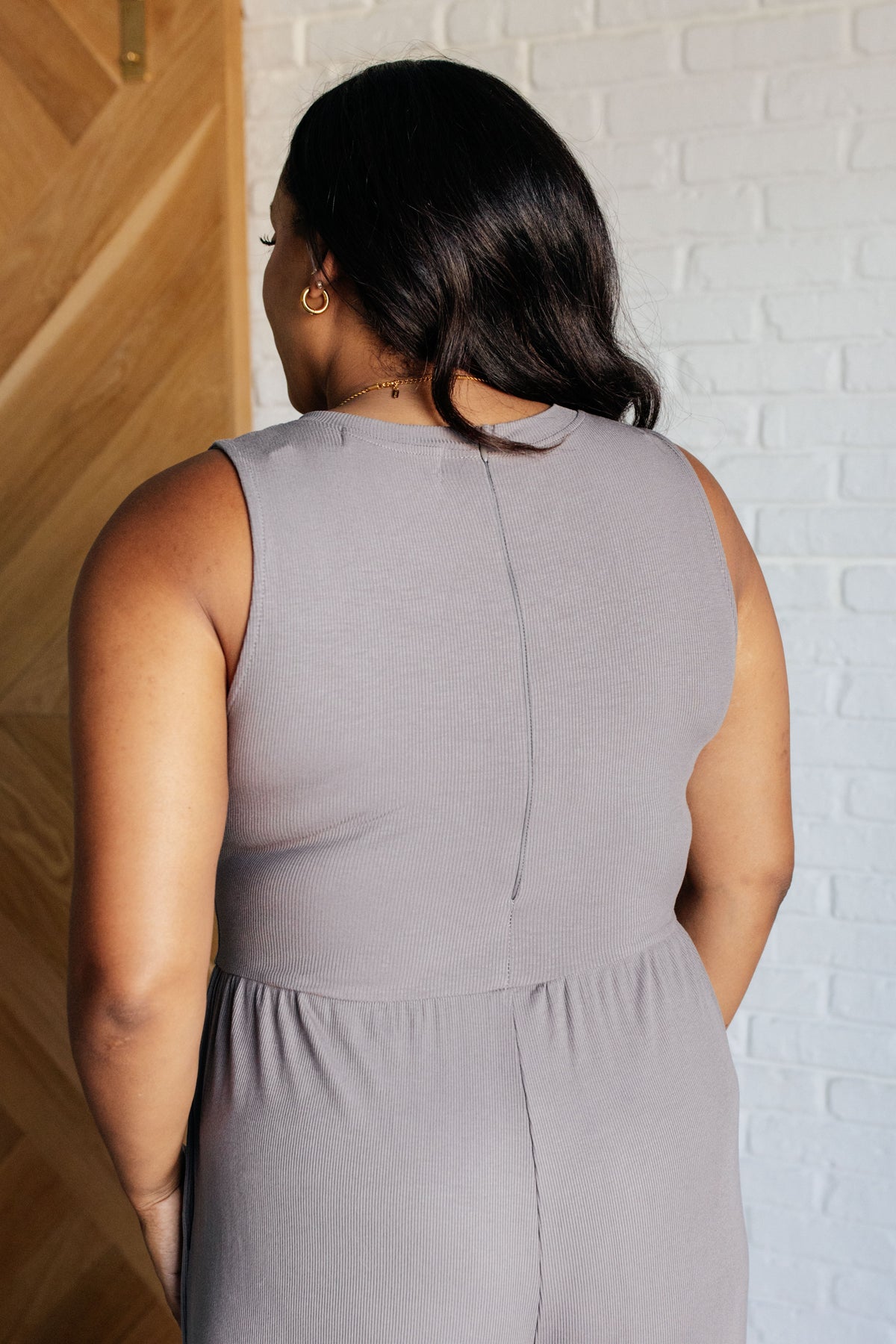 Hilary Wide Leg Jumpsuit in Grey - 7/21/2025