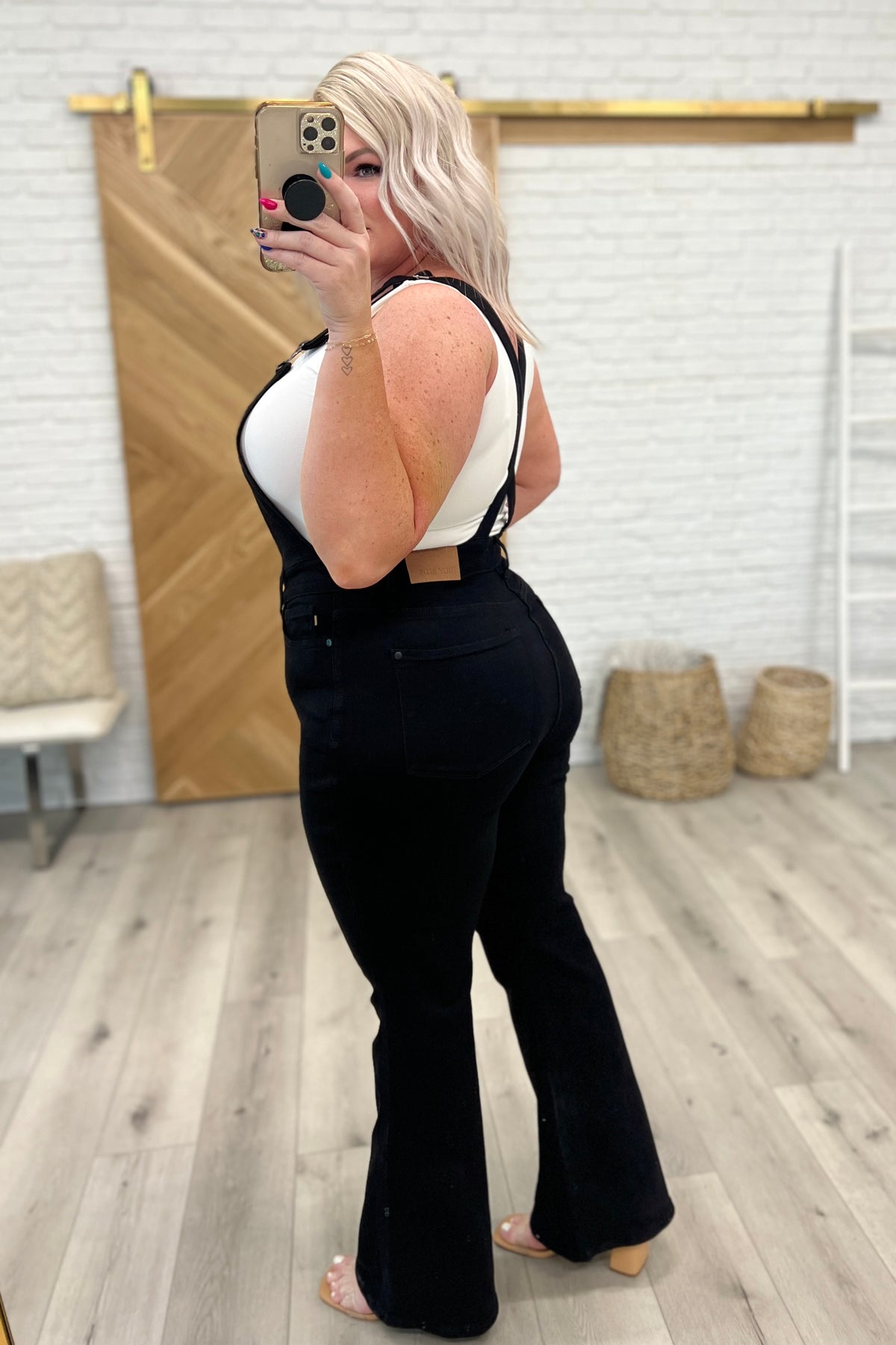 Imogene Control Top Retro Flare Overalls in Black - 6/21/2023