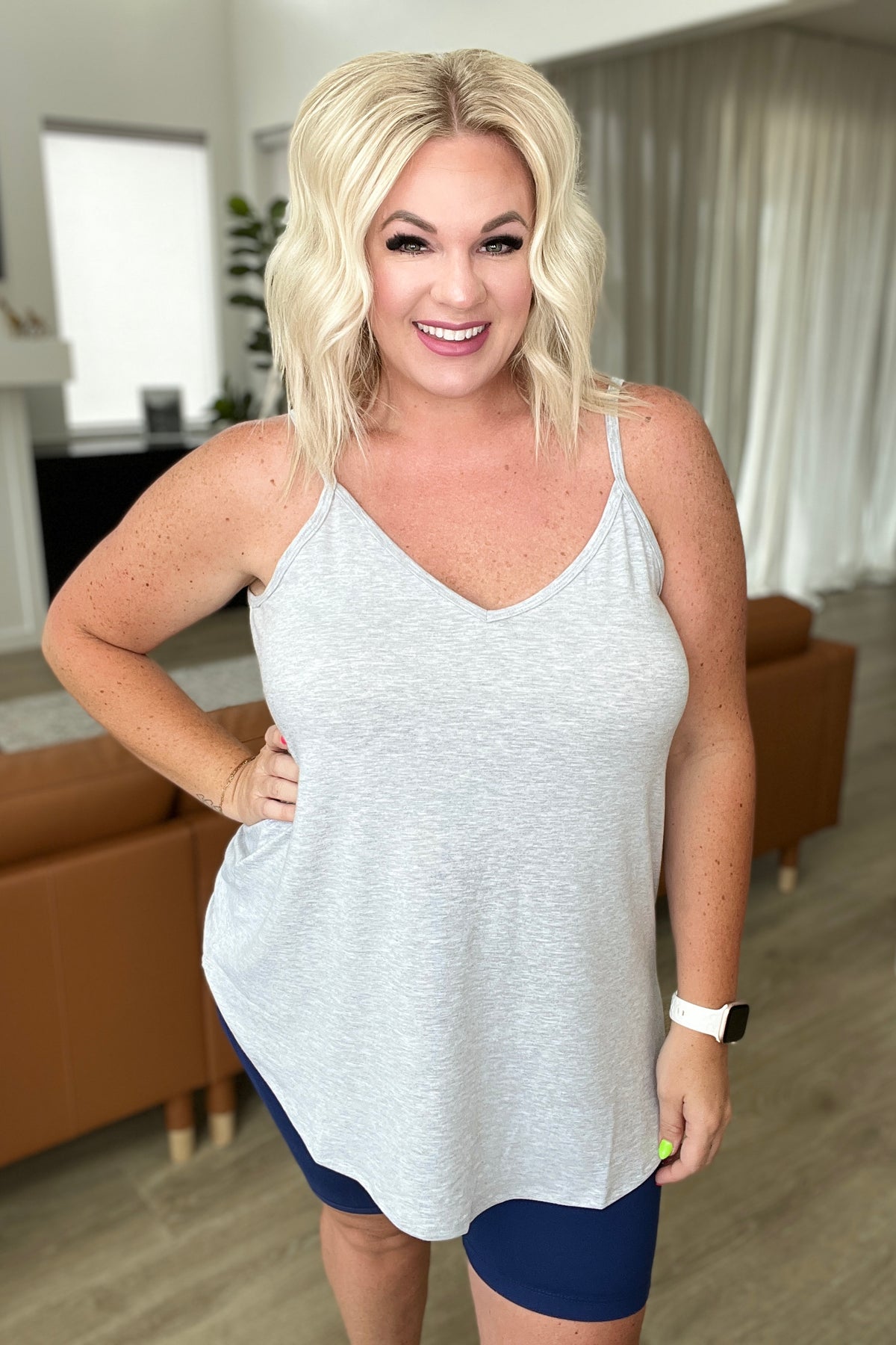 Reversible Spaghetti Strap Cami in Heather Grey - 8/30/2023
