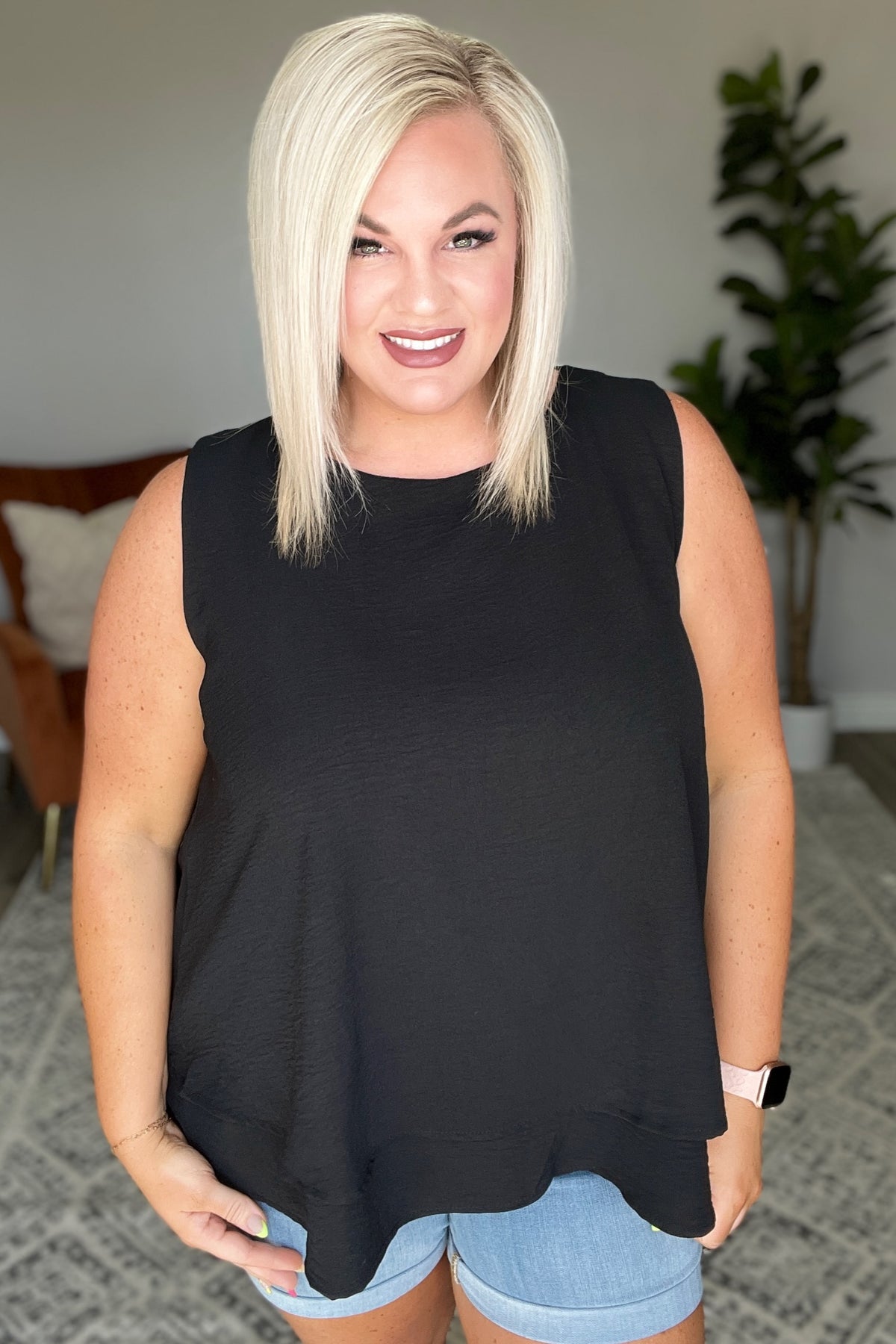 Double Tiered Flare Tank in Black - 5/3/2023