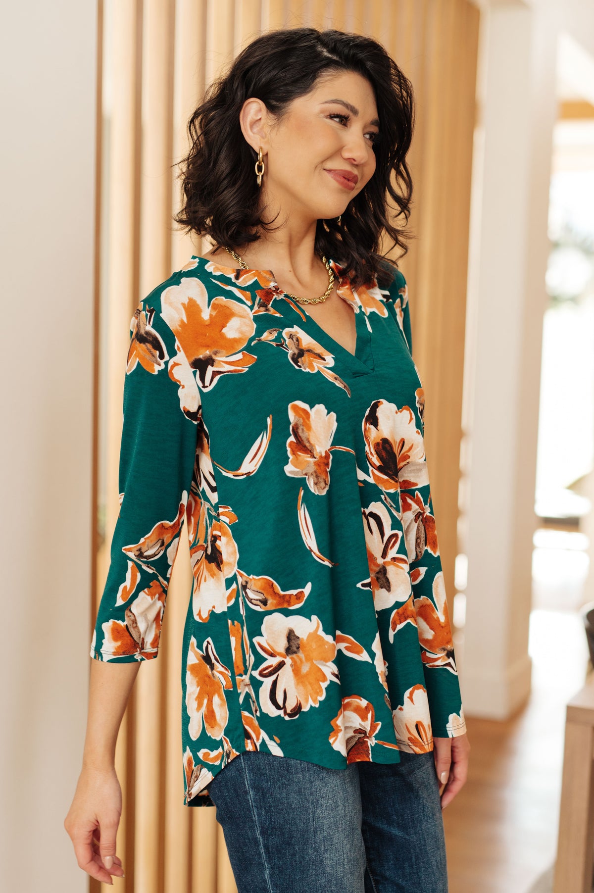 I Think Different Top in Teal Floral - 10/25/2024