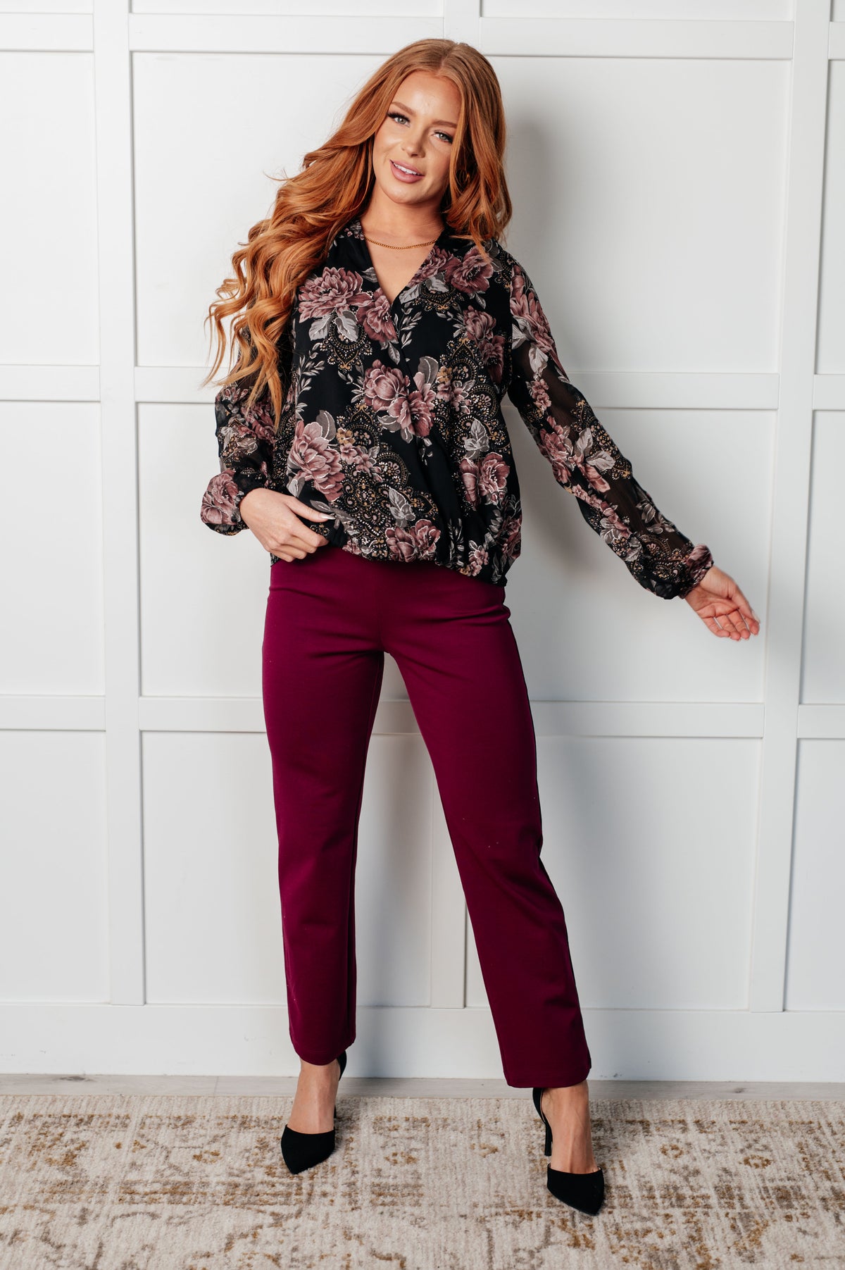I Wish We Had it All Surplice Floral Blouse - 1/9/2025