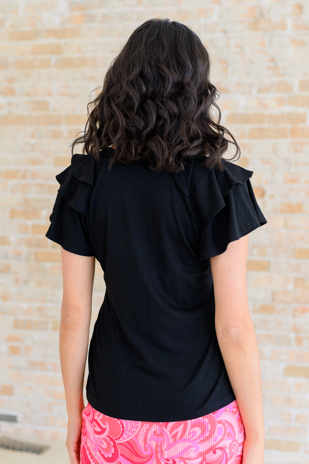 I'll Allow It Flutter Sleeve Tee In Black - 4/28/2025