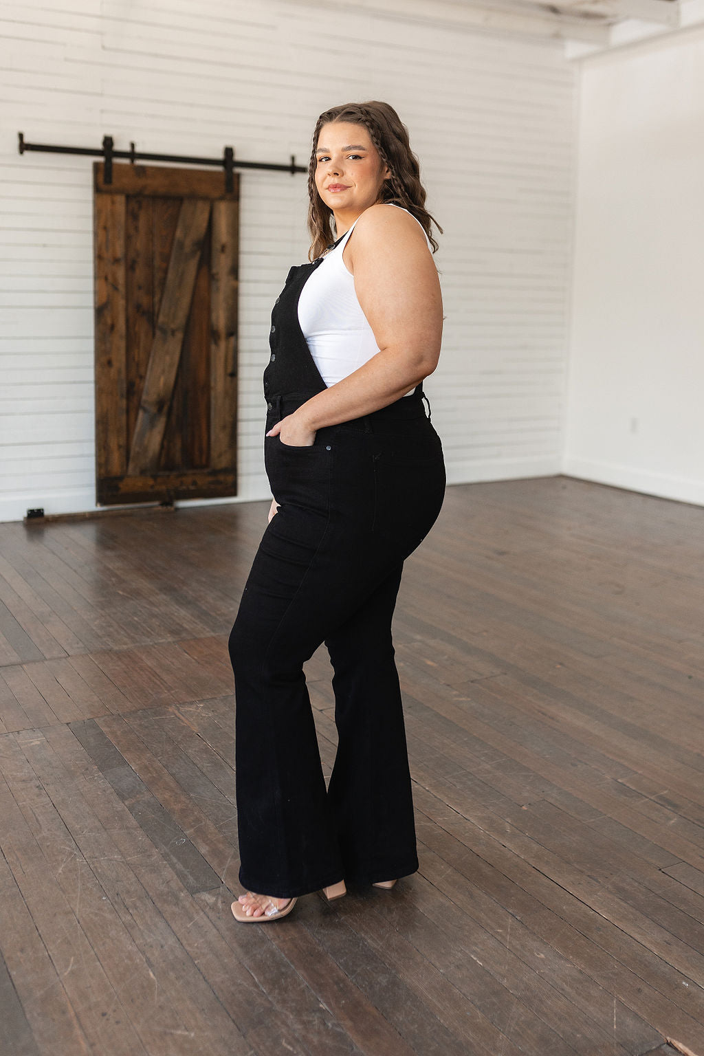 Imogene Control Top Retro Flare Overalls in Black - 6/21/2023