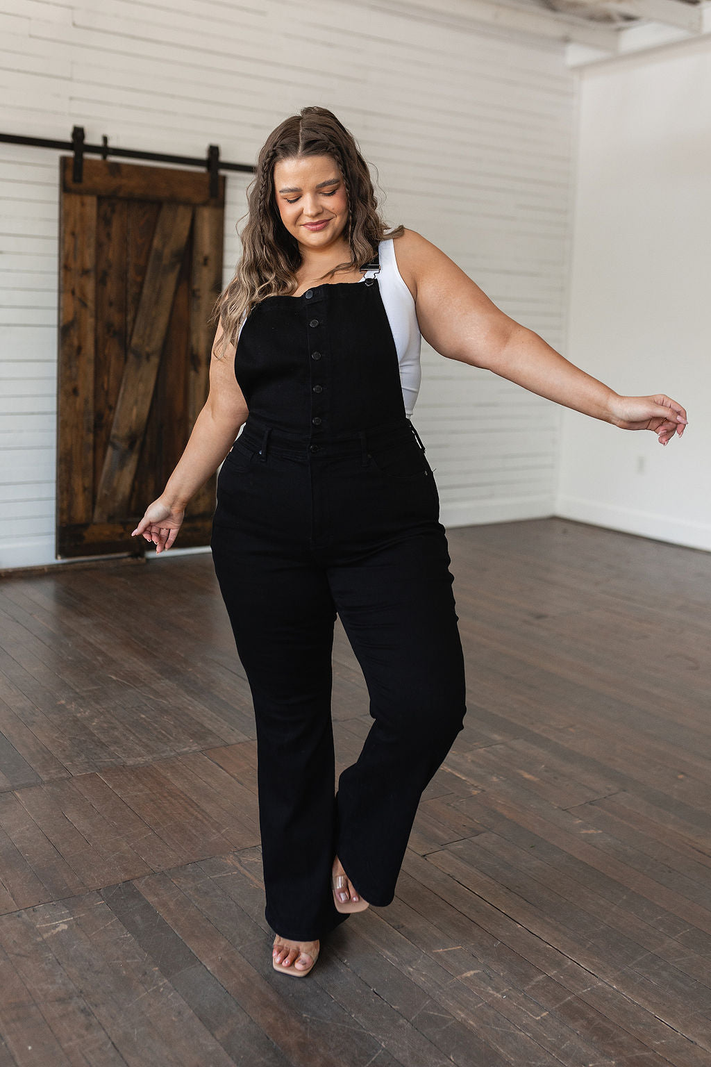 Imogene Control Top Retro Flare Overalls in Black - 6/21/2023
