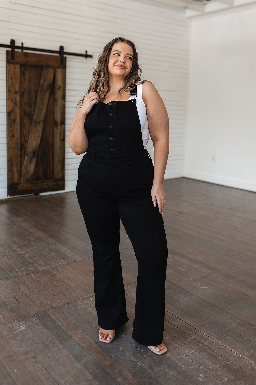 Imogene Control Top Retro Flare Overalls in Black - 6/21/2023