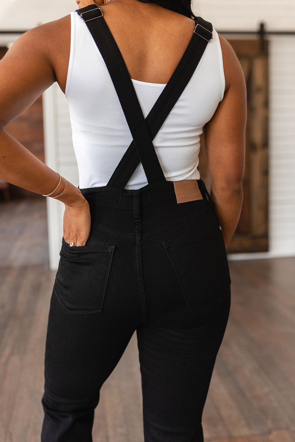 Imogene Control Top Retro Flare Overalls in Black - 6/21/2023