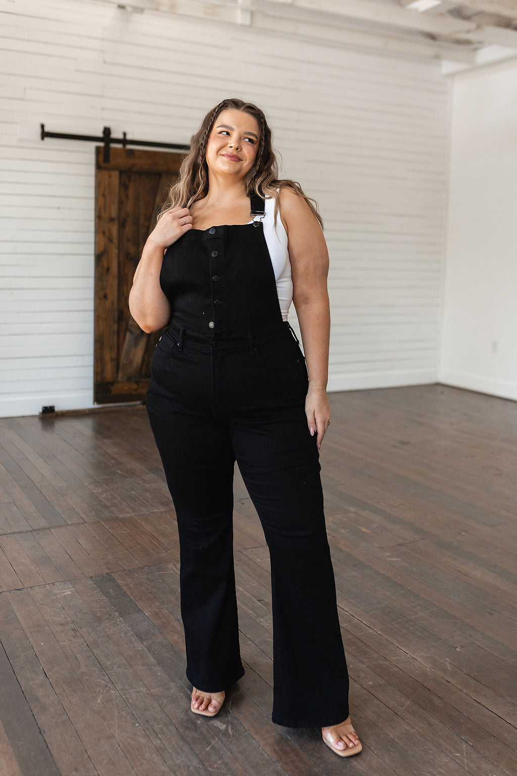 Imogene Control Top Retro Flare Overalls in Black - 6/21/2023