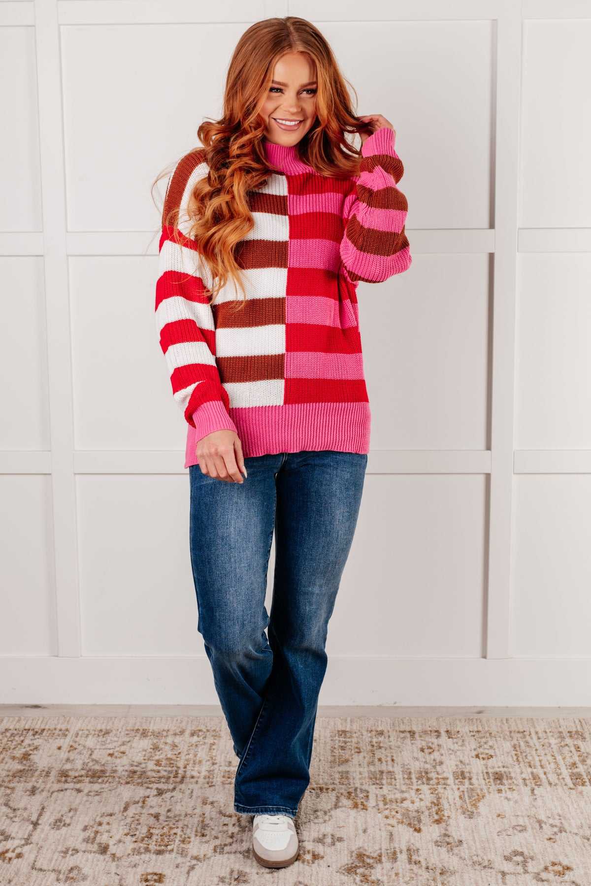 In Your Lane Color Blocked Stripe Sweater - 10/27/2025