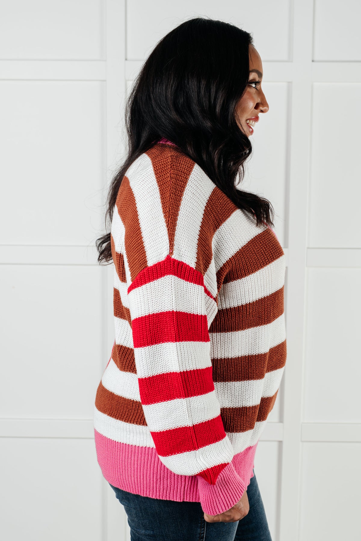 In Your Lane Color Blocked Stripe Sweater - 10/27/2025
