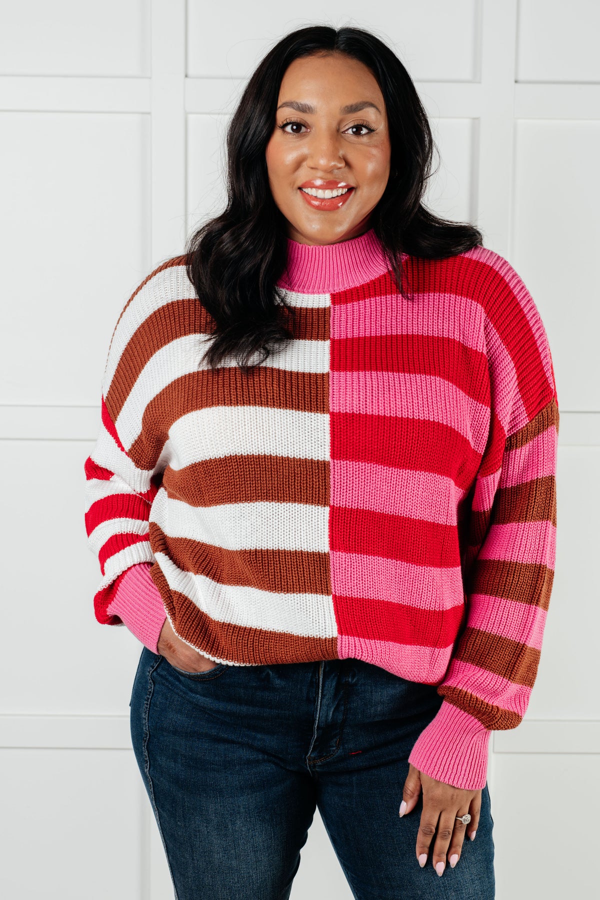 In Your Lane Color Blocked Stripe Sweater - 10/27/2025