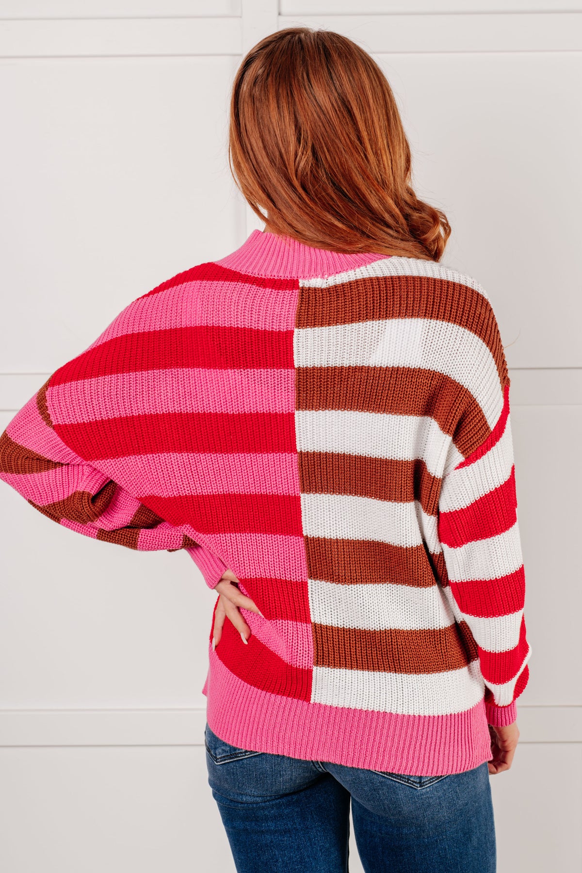 In Your Lane Color Blocked Stripe Sweater - 10/27/2025