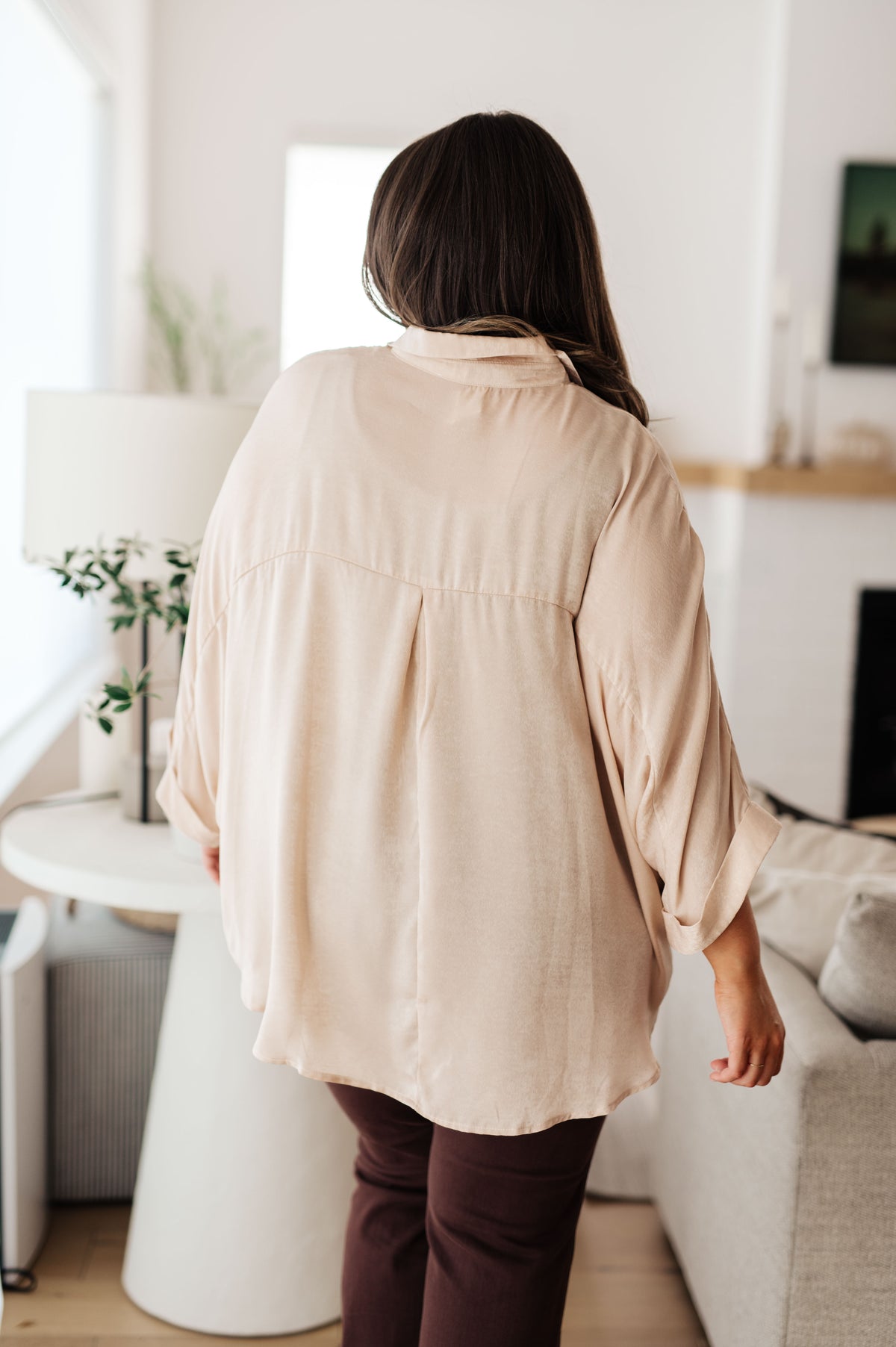 In Your Thoughts Oversized Dolman Sleeve Top in Champagne - 9/29/2025