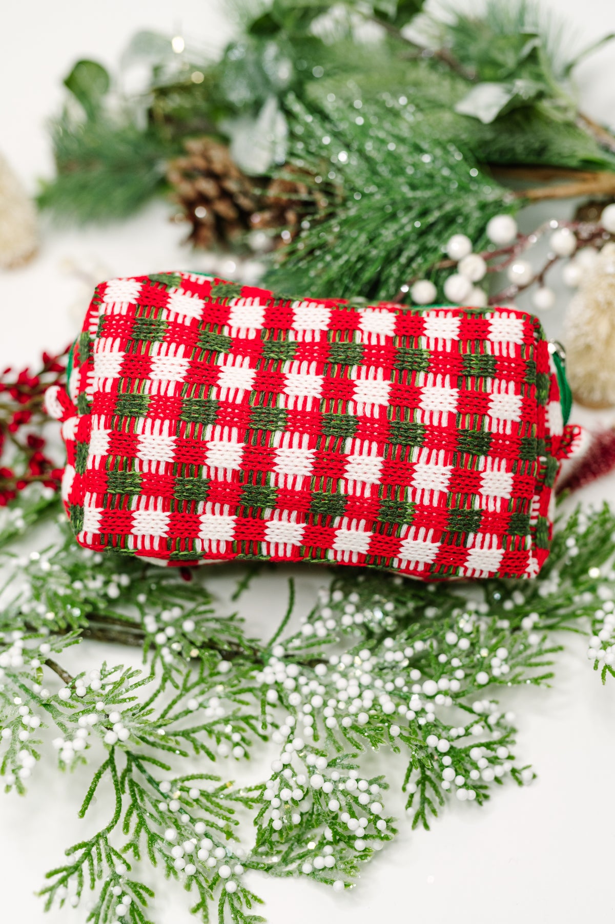 Jolly Holiday Textured Woven Zip Bag - 11/14/2025
