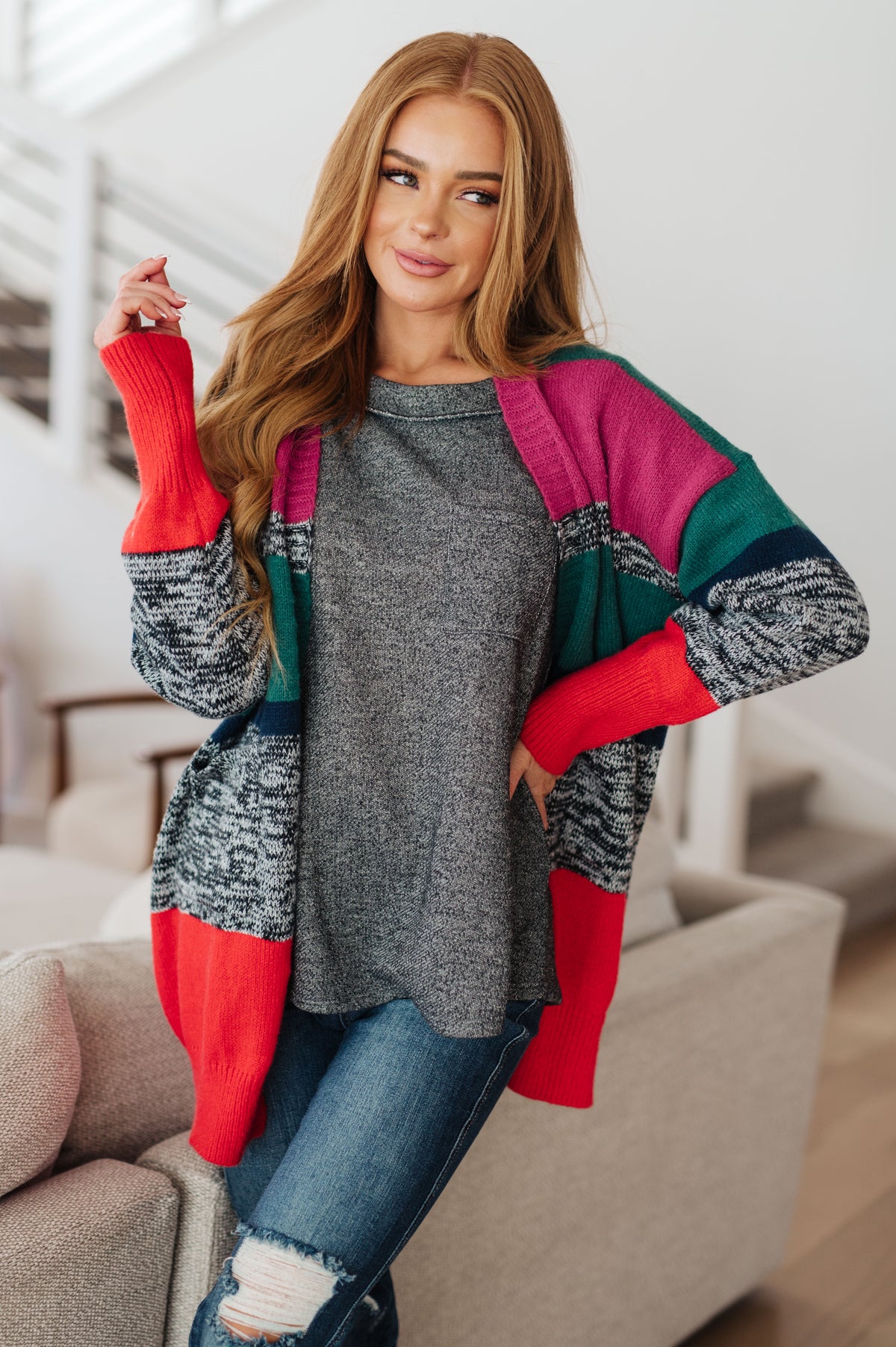Keep it Cozy Striped Cardigan - 9/28/2023