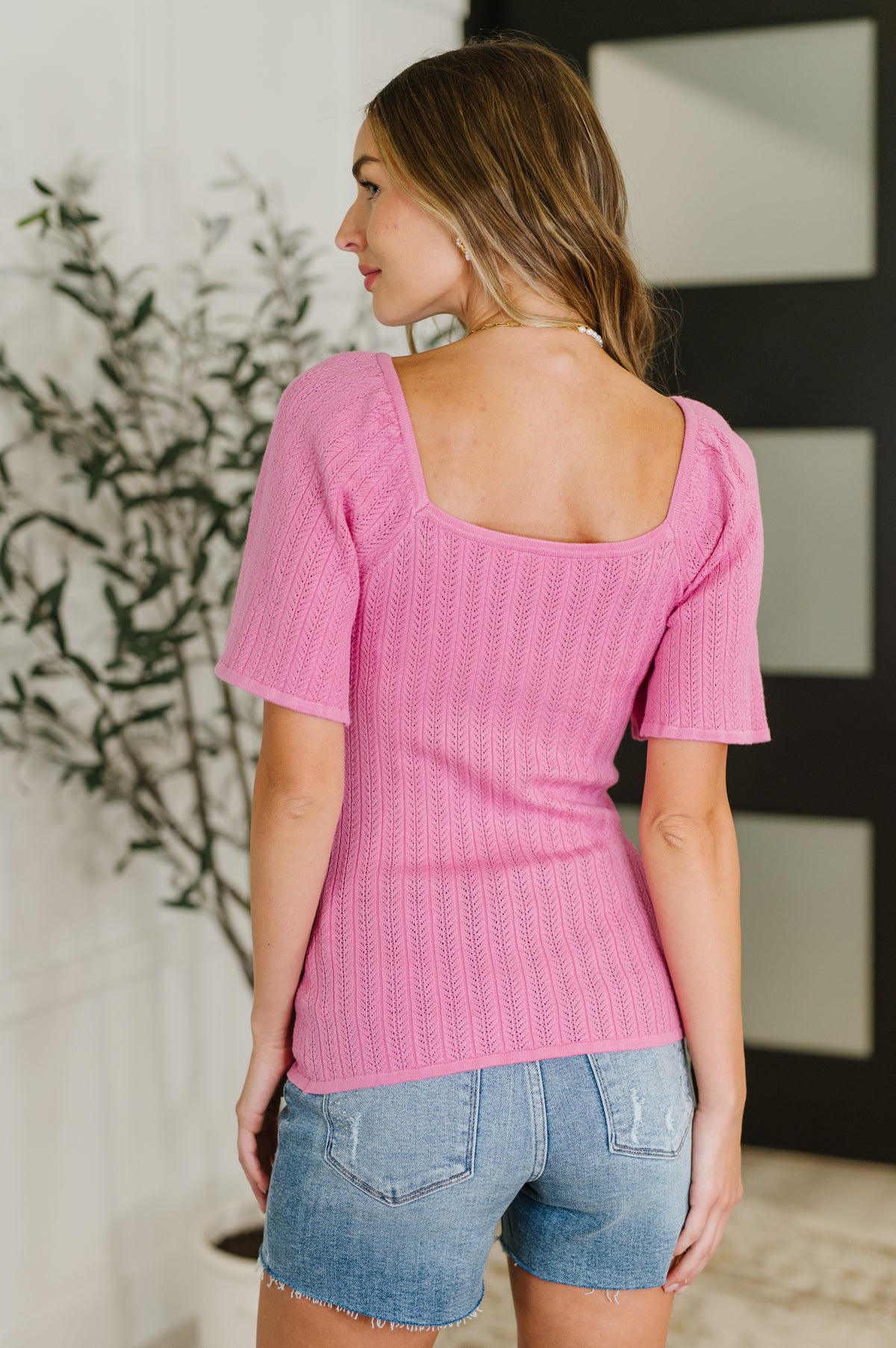PREORDER: Kimono Sleeve Knit Blouse in Fuchsia - Ships in 2-3 weeks