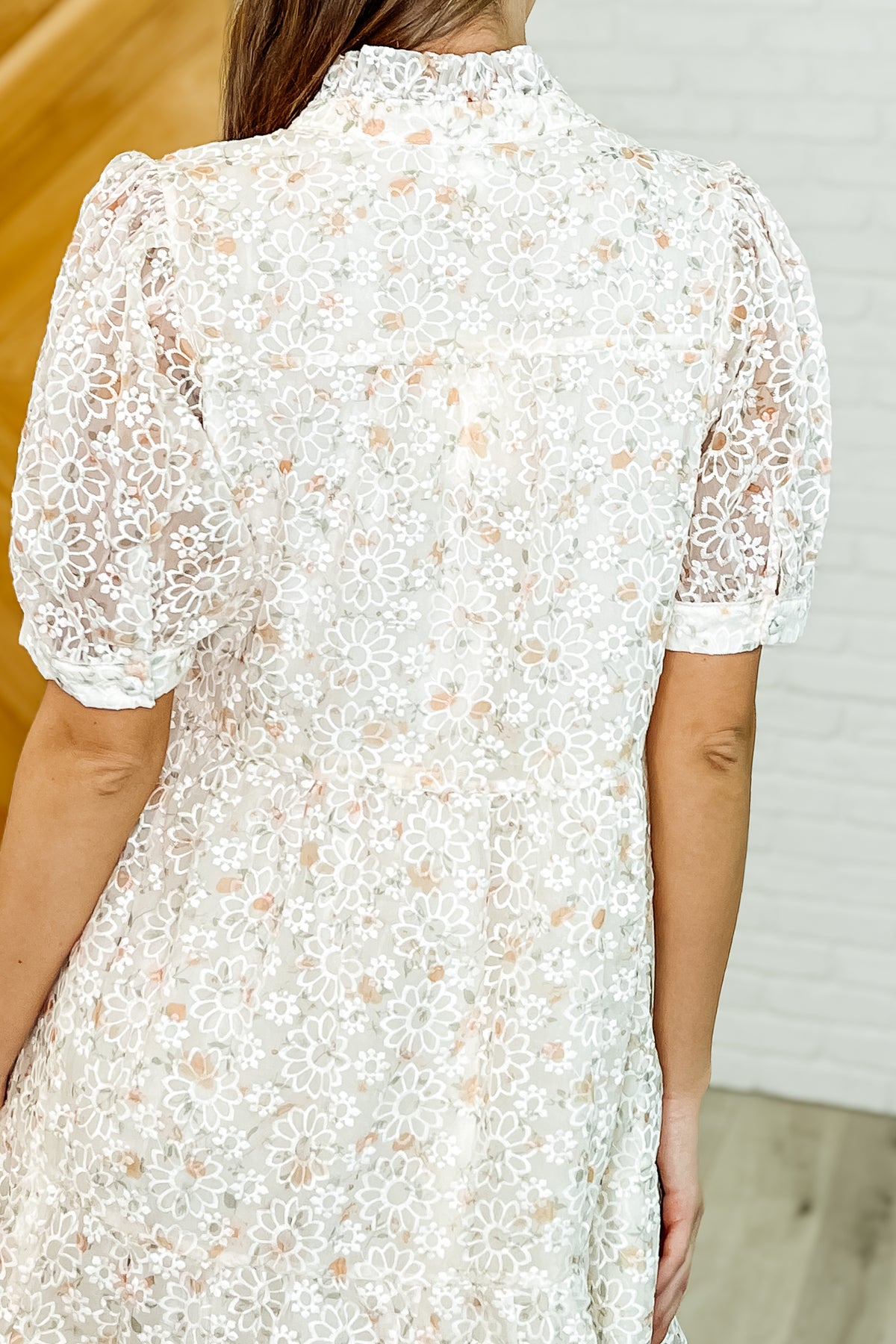 Lace to the Party High Neck Dress in Ivory Multi - 4/8/2025