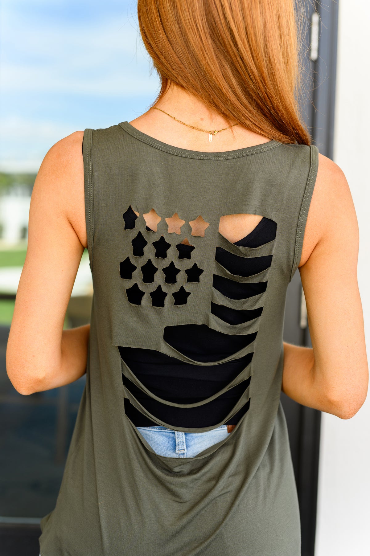 Land of the Free Tank in Olive - 5/1/2025