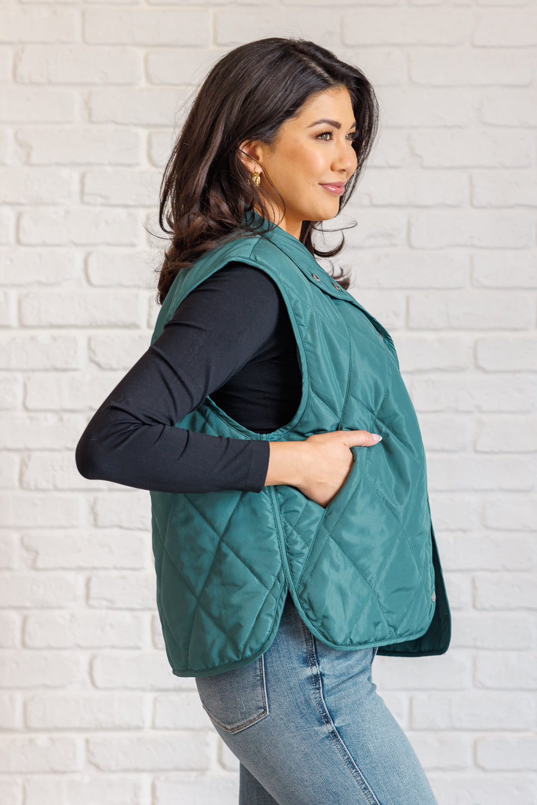 Layering Queen Quilted Puffer Vest in Hunter Green - 1/28/2025