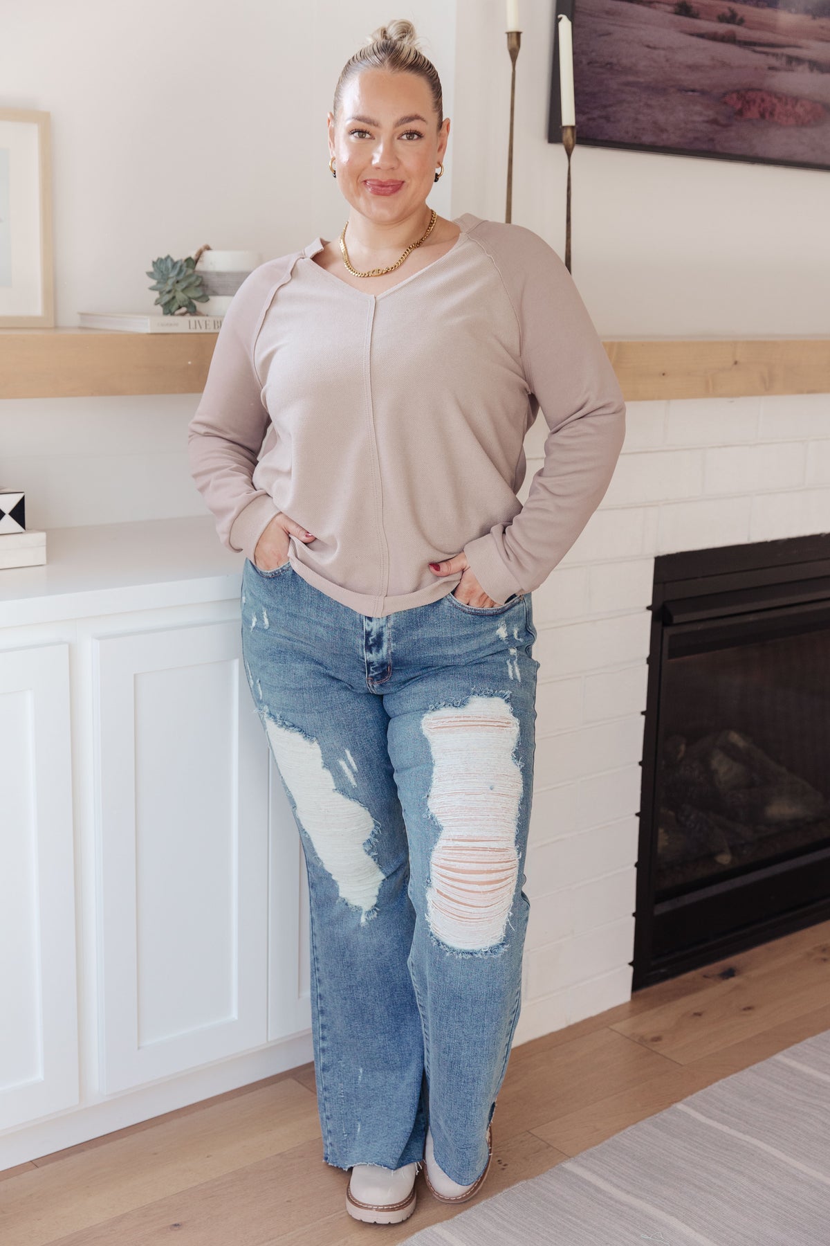 Less Conversation V-Neck Top - 9/9/2025 NEW