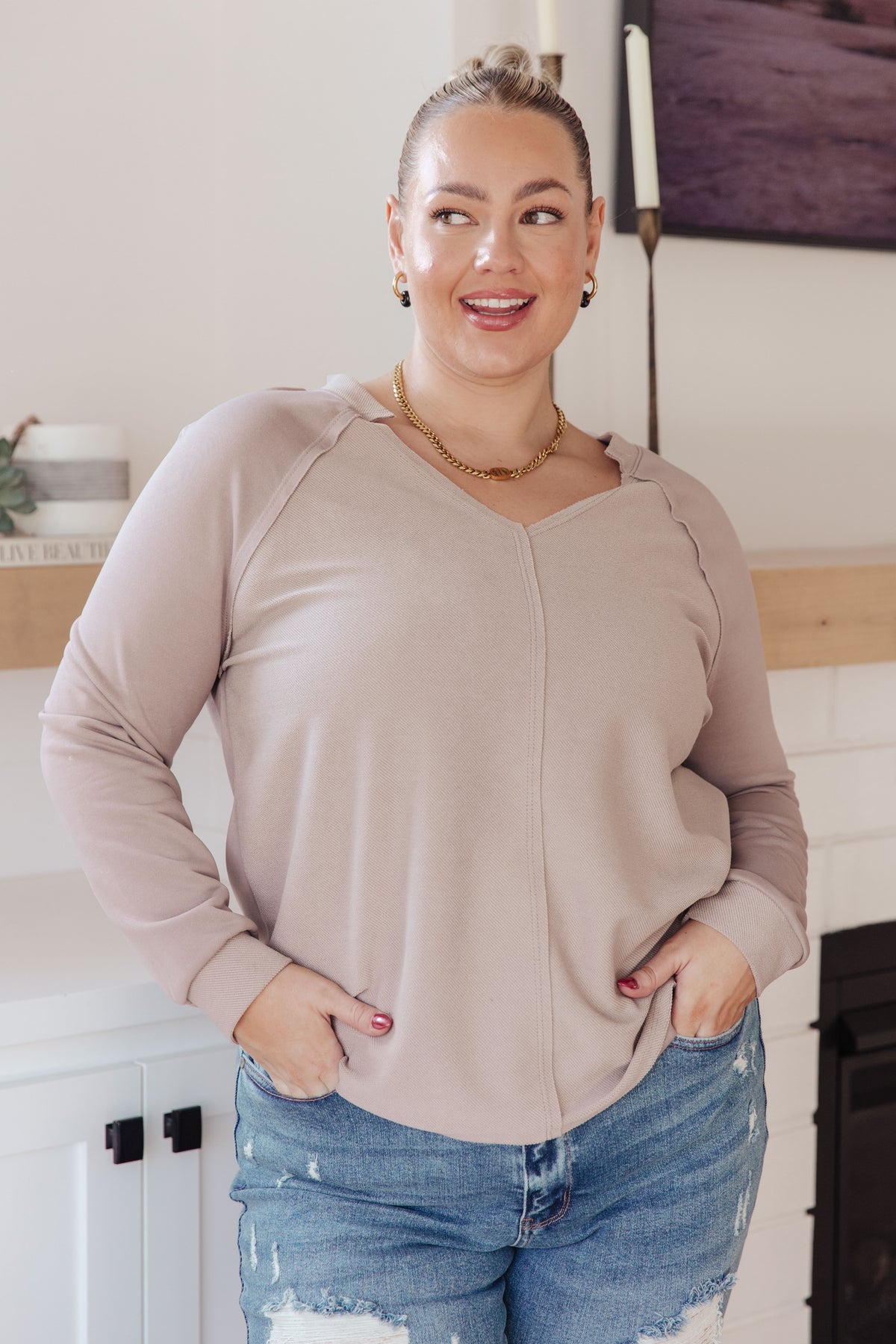 Less Conversation V-Neck Top - 9/9/2025 NEW