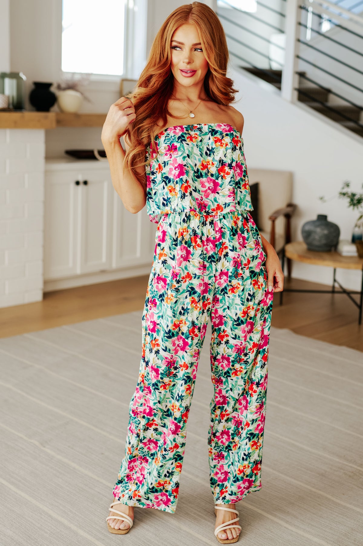 Life of the Party Floral Jumpsuit in Green - 5/7/2024