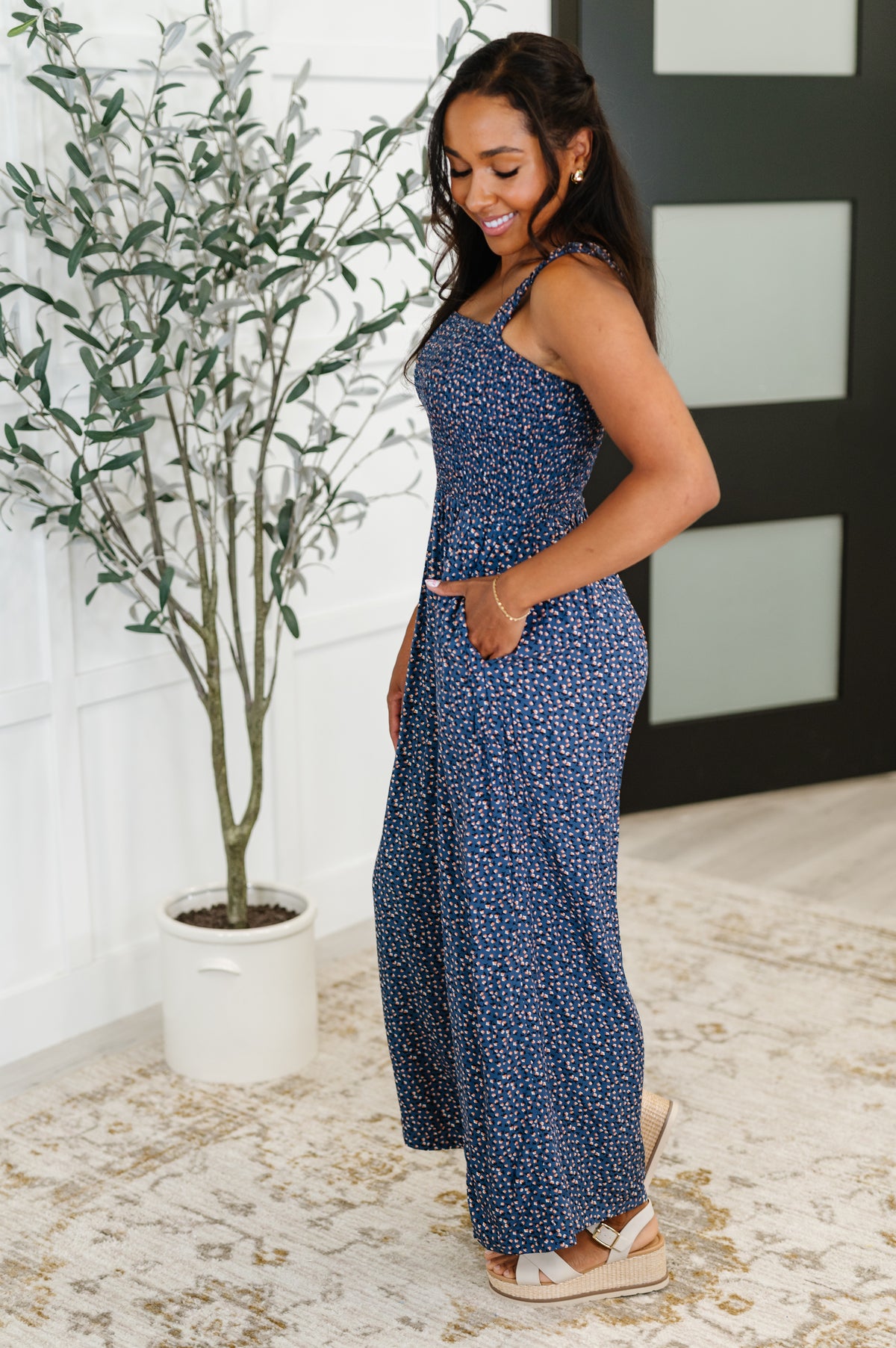 Live Your Best Life Floral Jumpsuit in Blue Floral - 6/10/2025 NEW