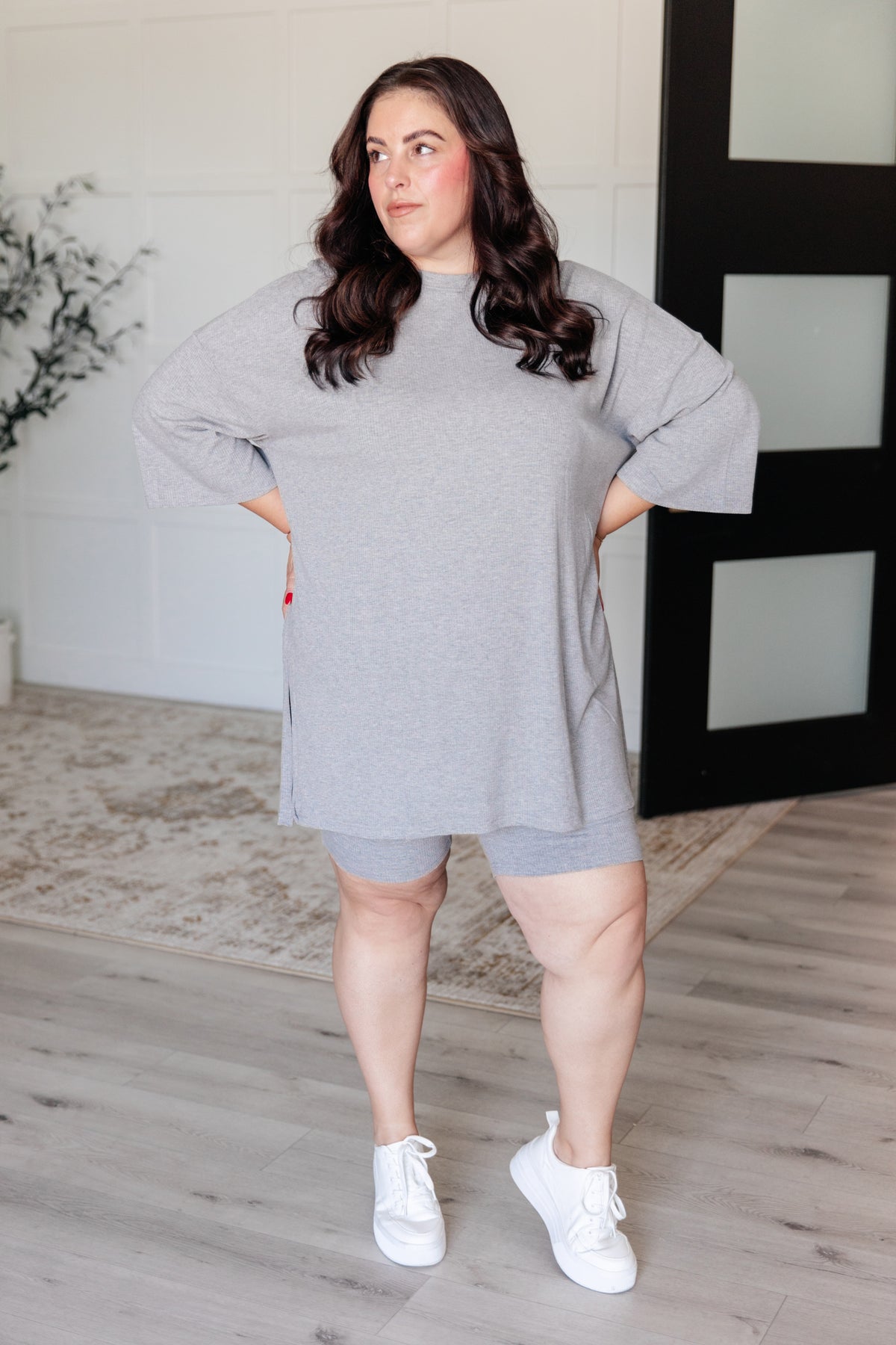 Live and Play Luxe Biker Set in Grey - 8/1/2024