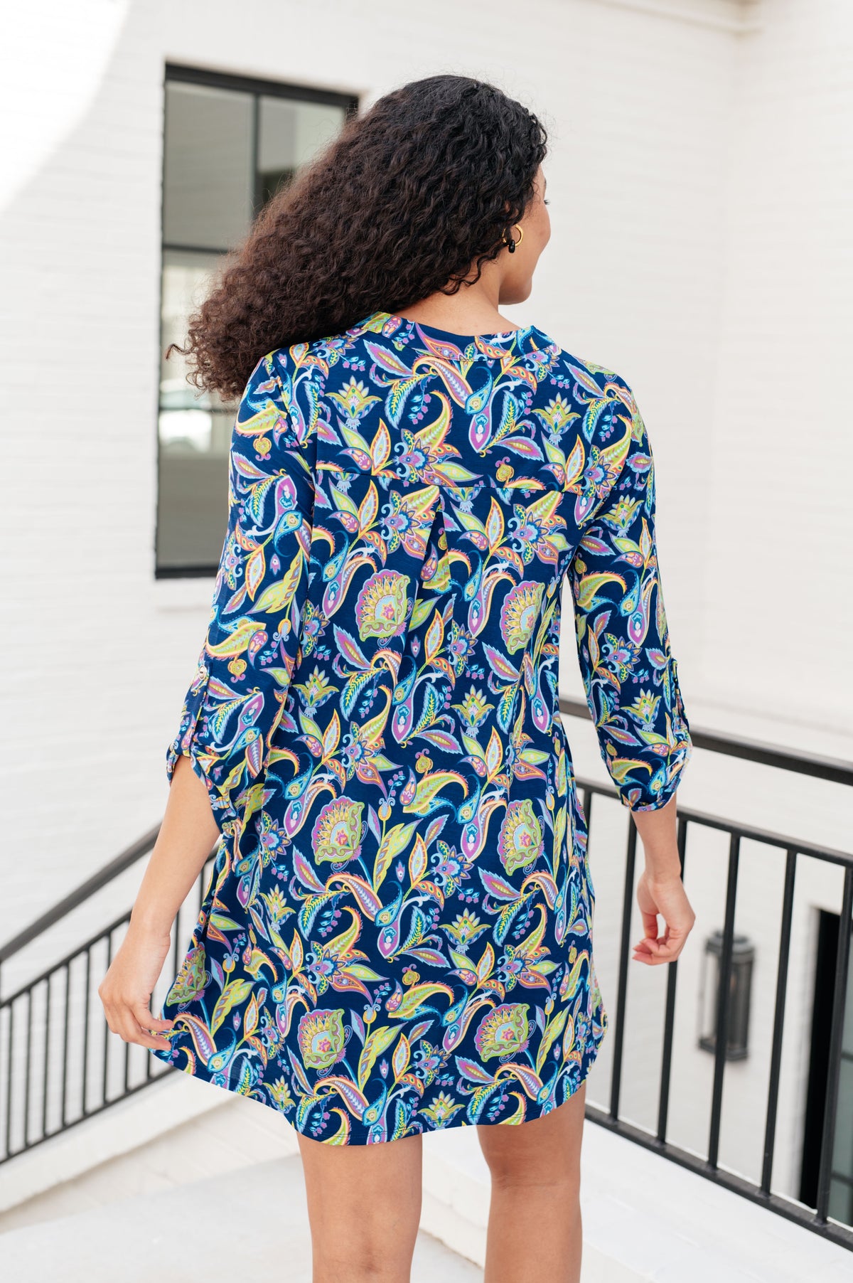 Lizzy Dress in Navy and Bright Paisley Floral - 5/17/2024