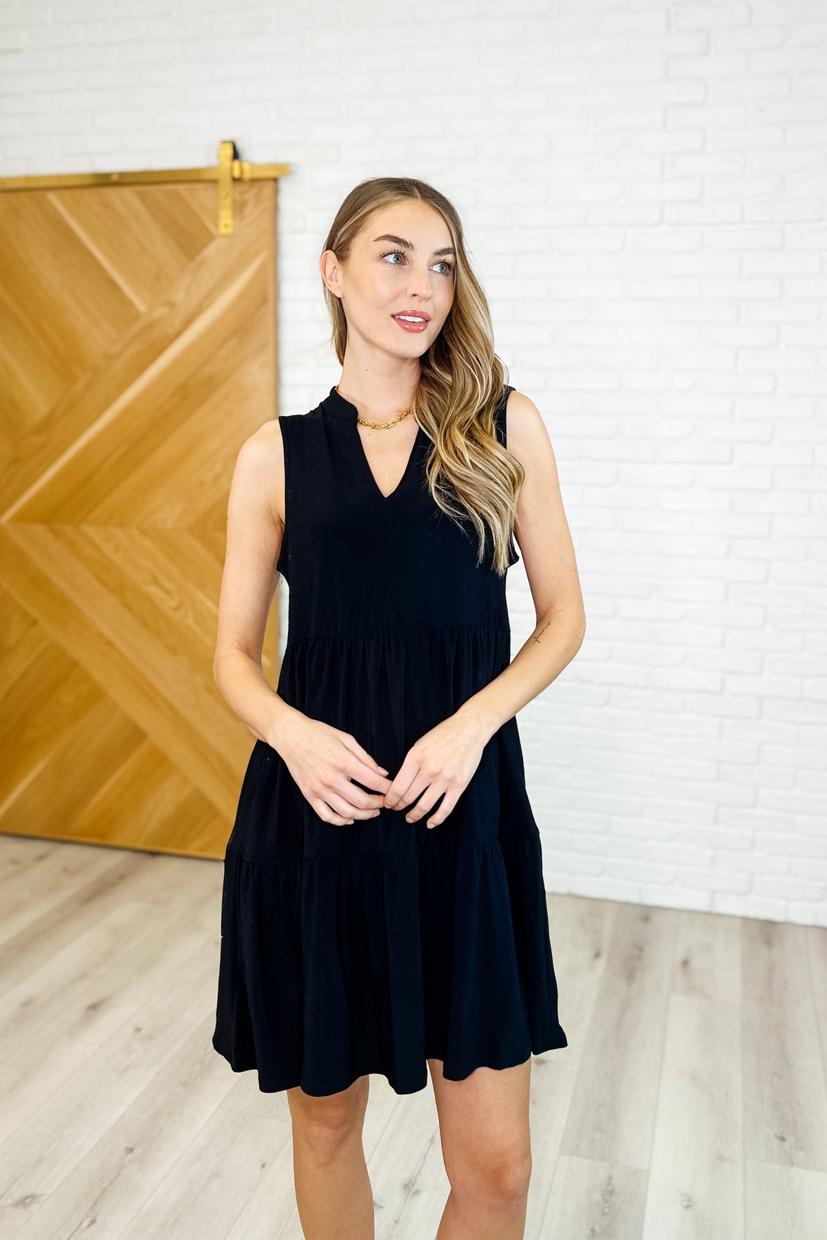 Lizzy Tiered Tank Dress in Black - 4/11/2025