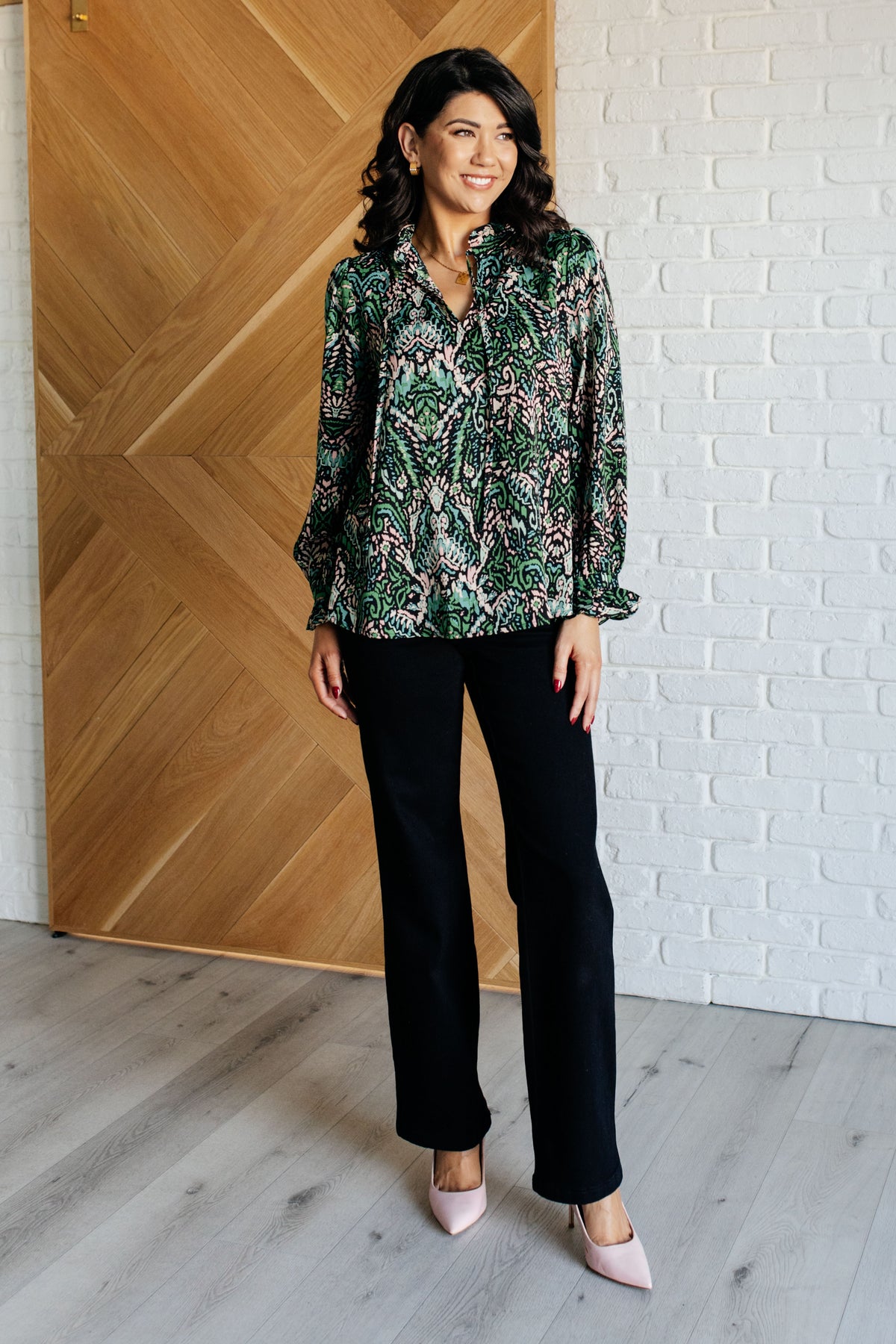 Looking Out Damask Print Blouse - 11/19/2024