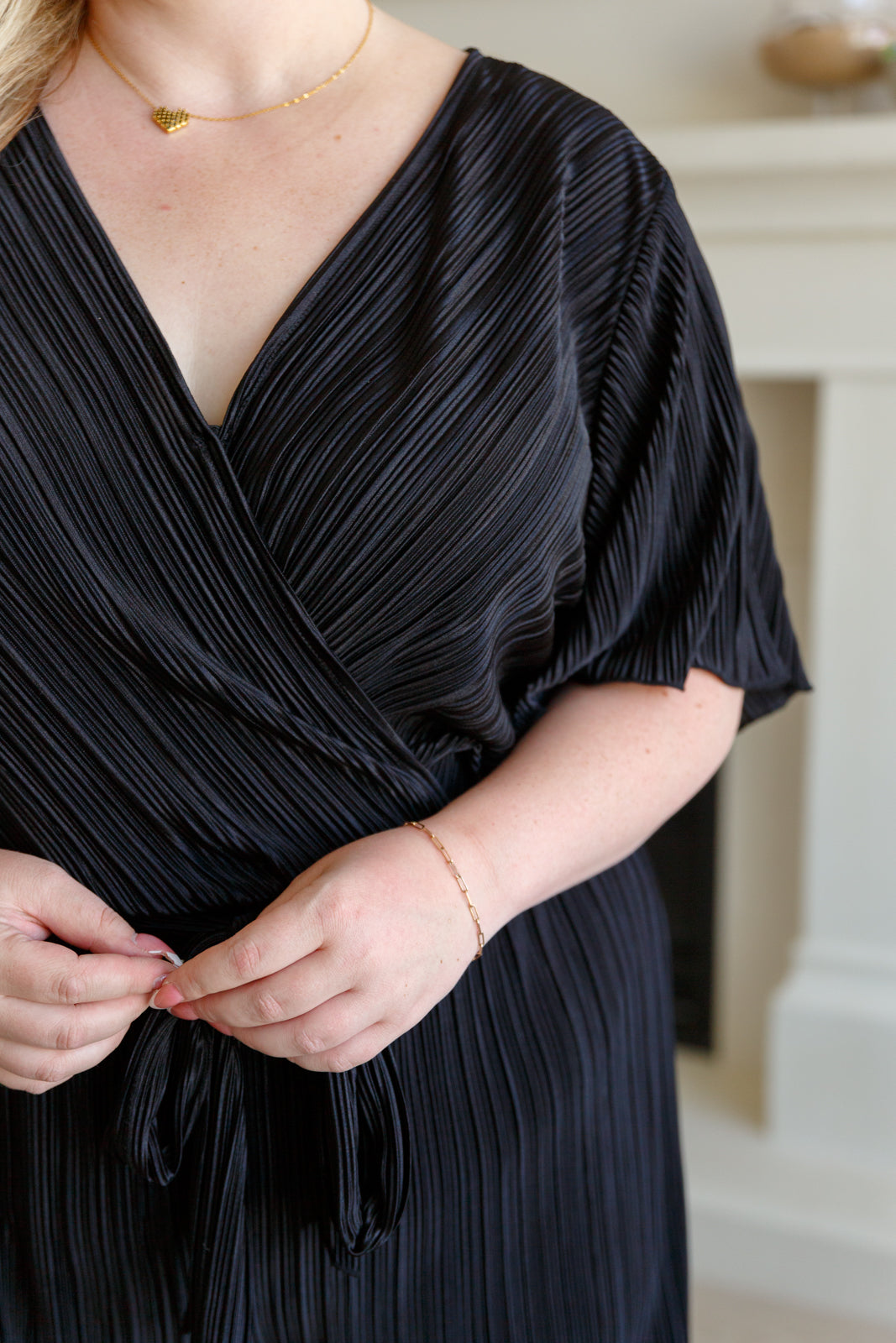 Lovely Life Plisse Romper in Black - 7/20/2023