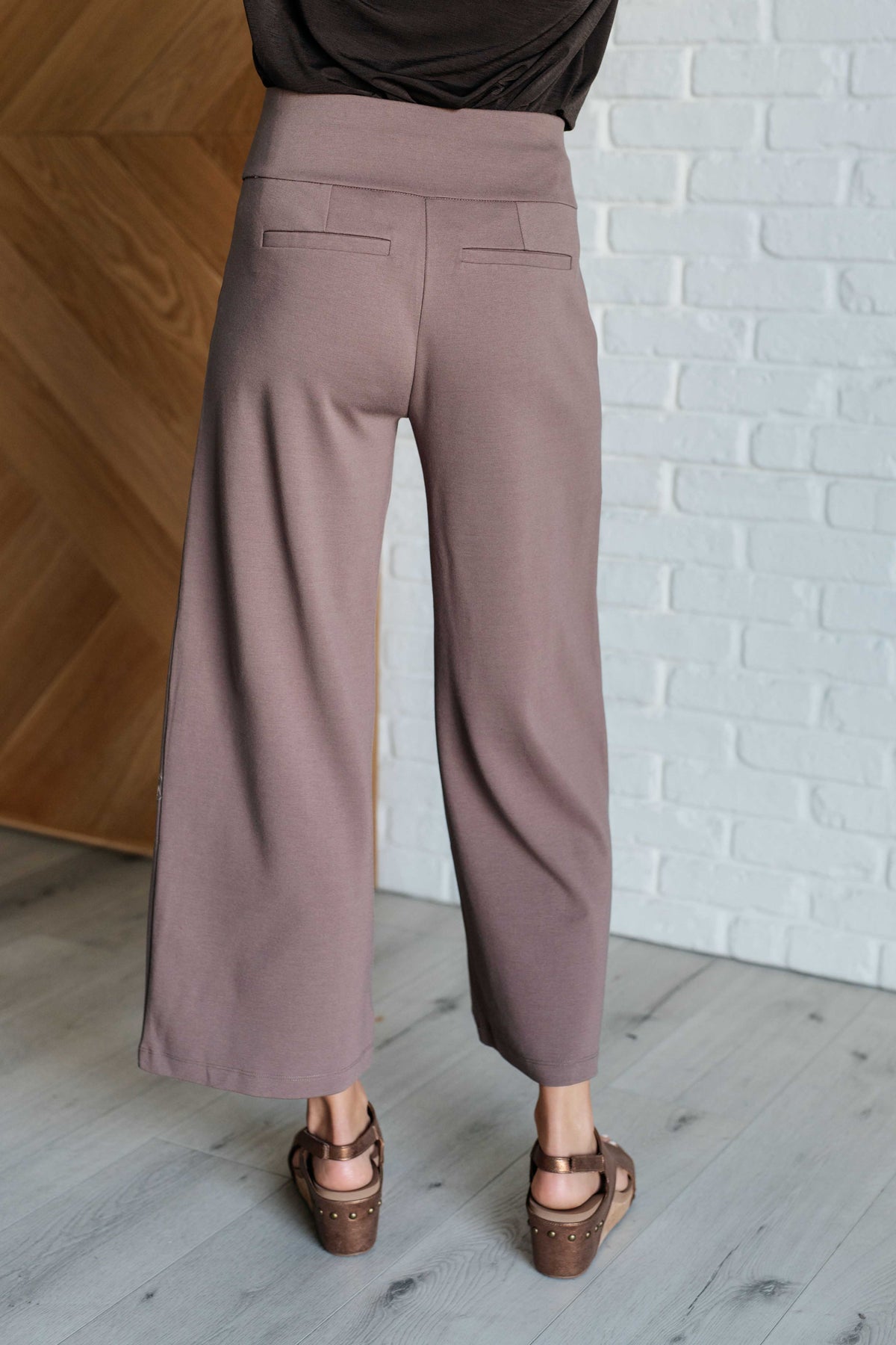 Magic Wide Leg Crop Pants in Dark Mocha - 9/15/2025