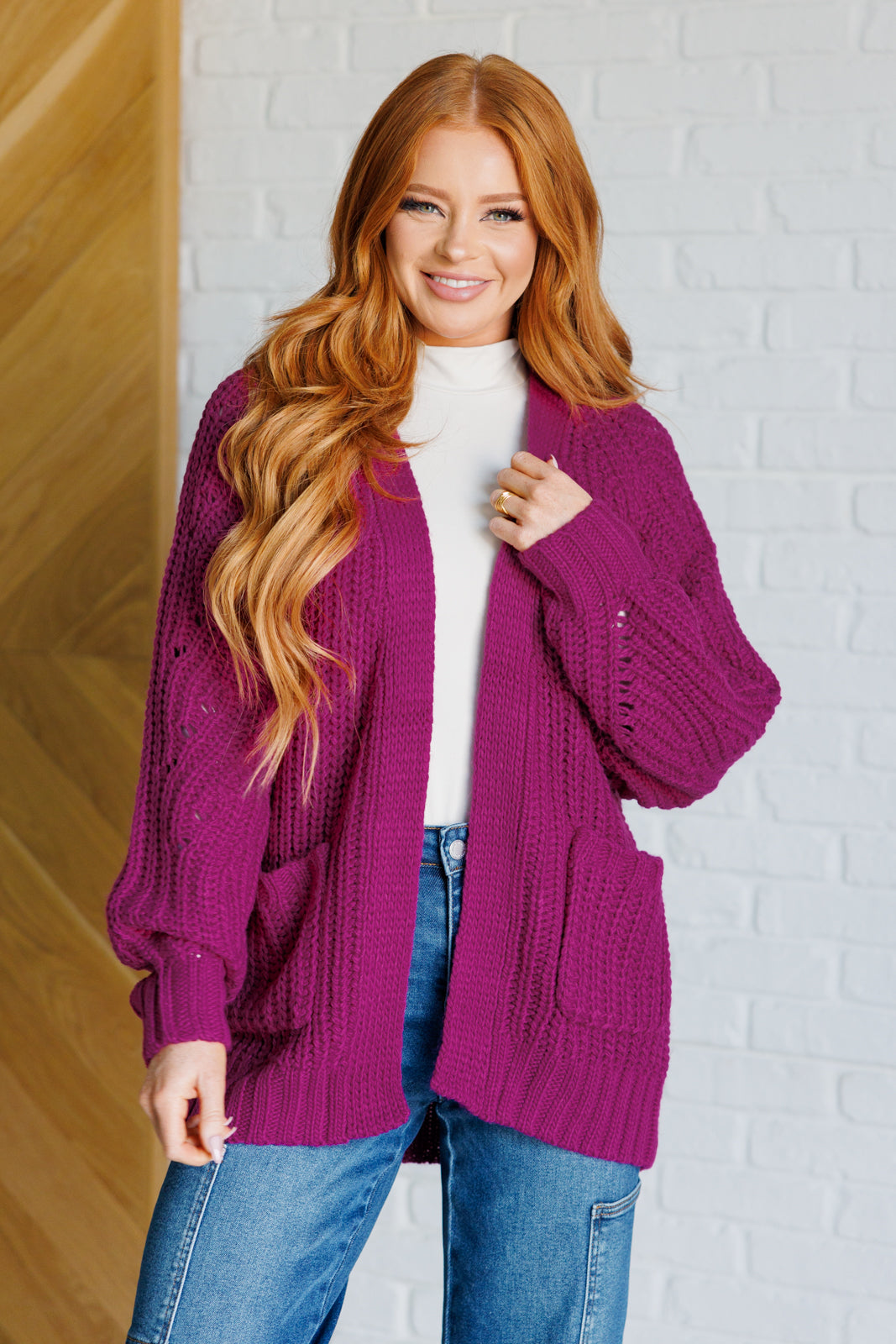 Maybe Monday Cardigan in Berry - 9/26/2024