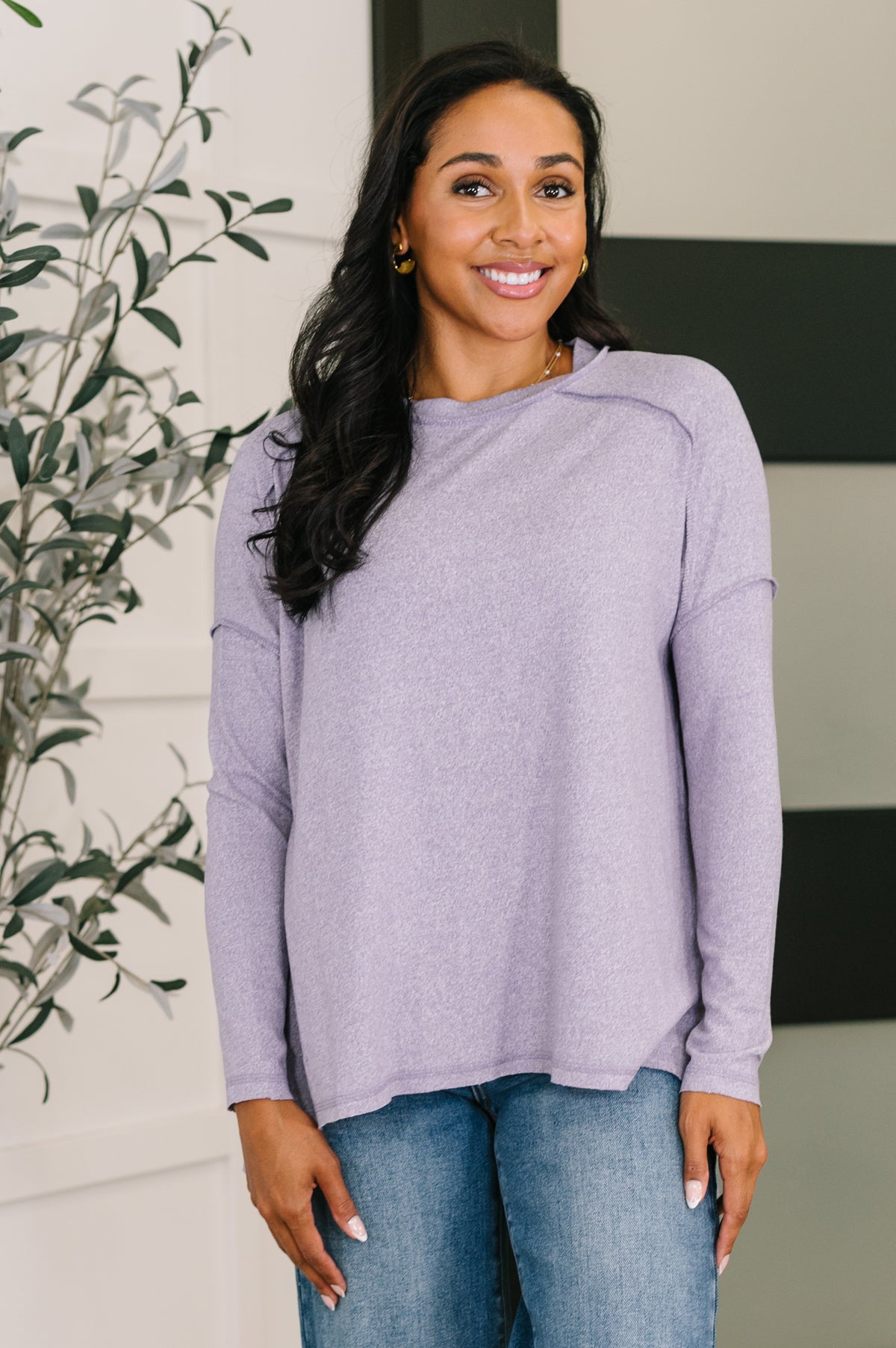 Mellow Mood Heathered Pullover in Lavender - 10/22/2025