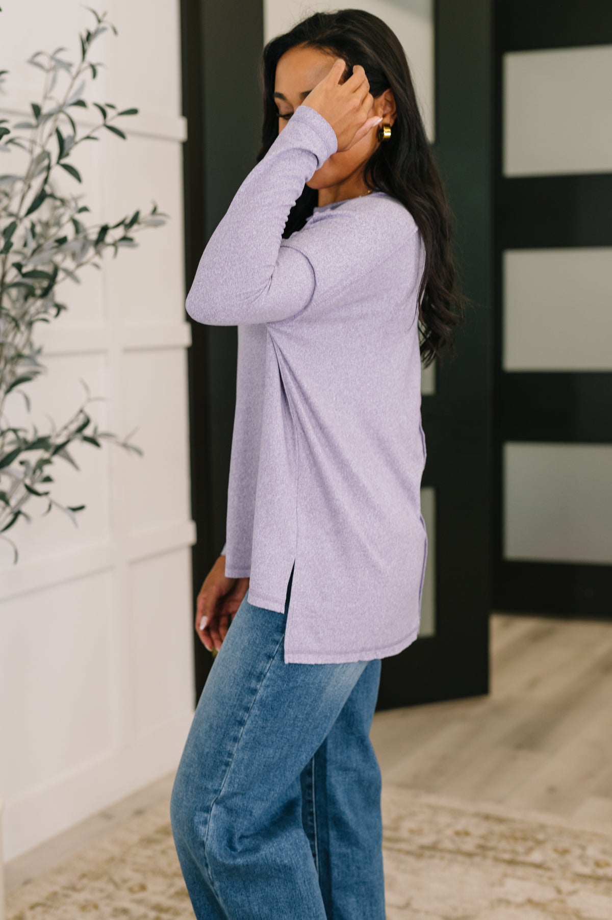 Mellow Mood Heathered Pullover in Lavender - 10/22/2025