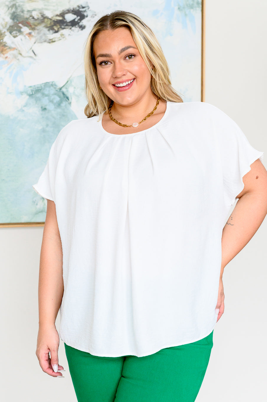 Mild Moments Pleat Detail Top - 4/24/2025