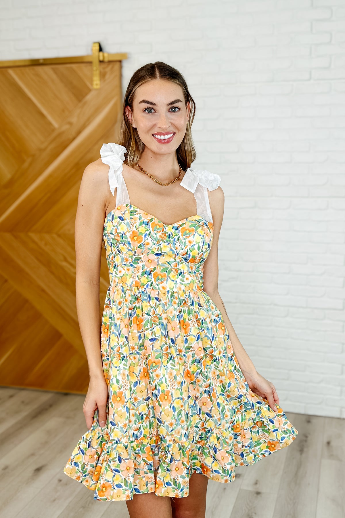 Miss Frills A Lot Flare Mini Dress in Orange - 4/11/2025