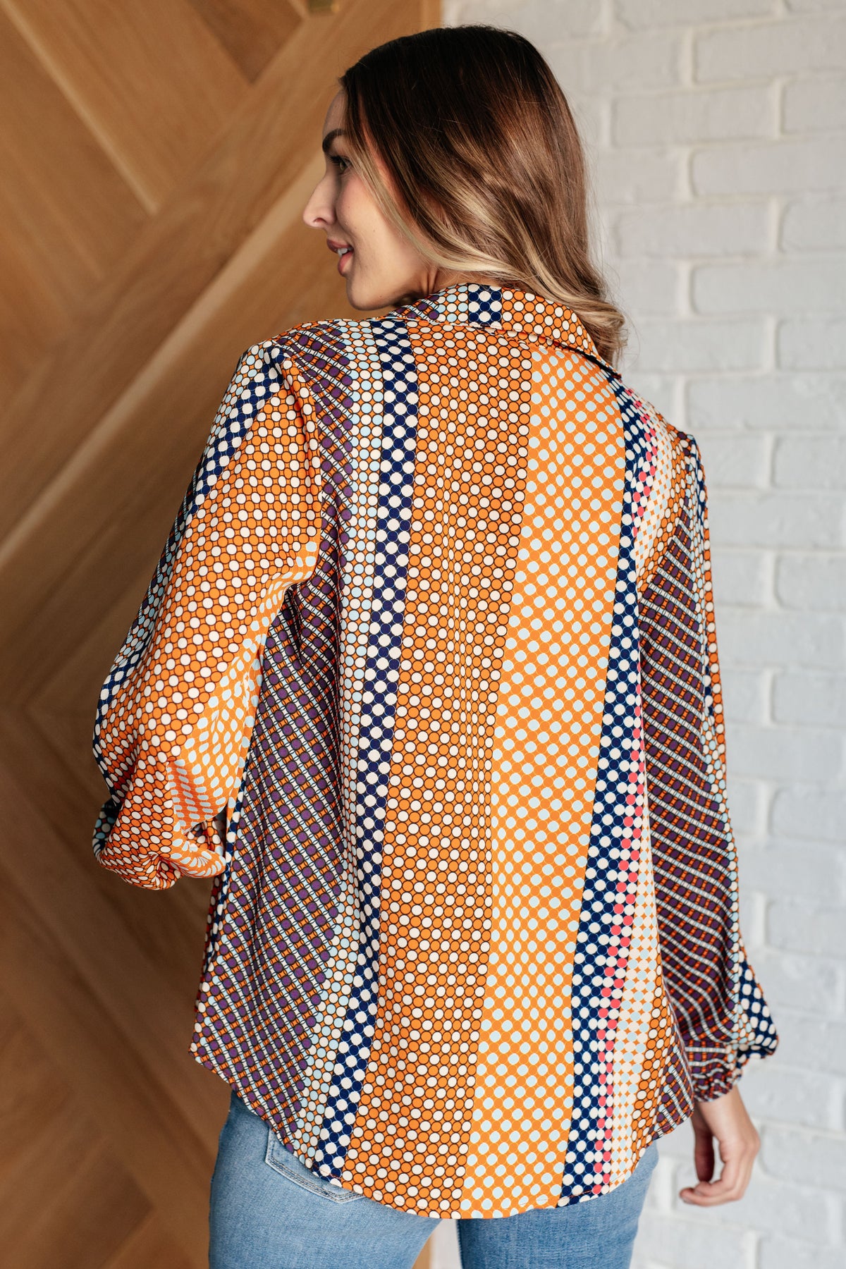 Moderately Mod Polka Dot Button Up Top - 9/8/2025