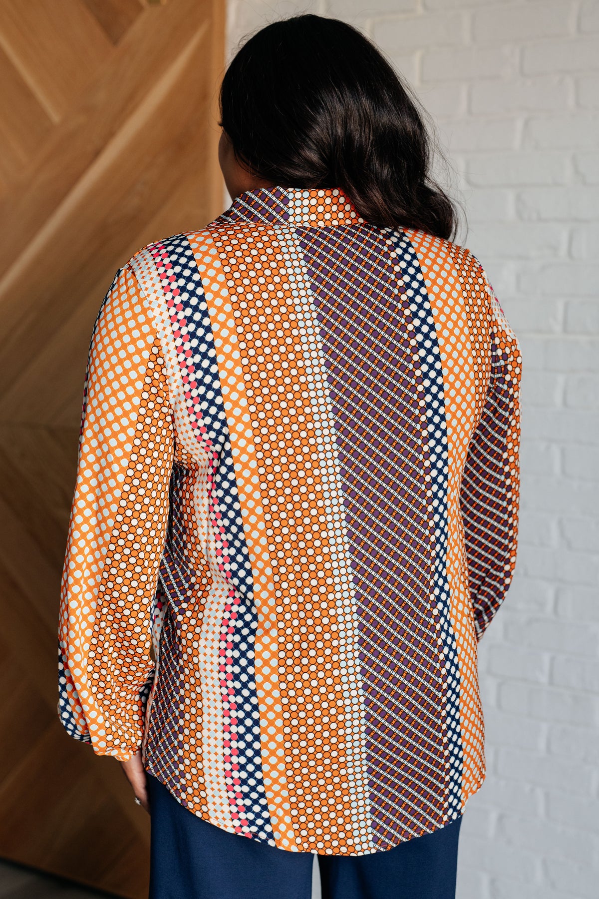 Moderately Mod Polka Dot Button Up Top - 9/8/2025