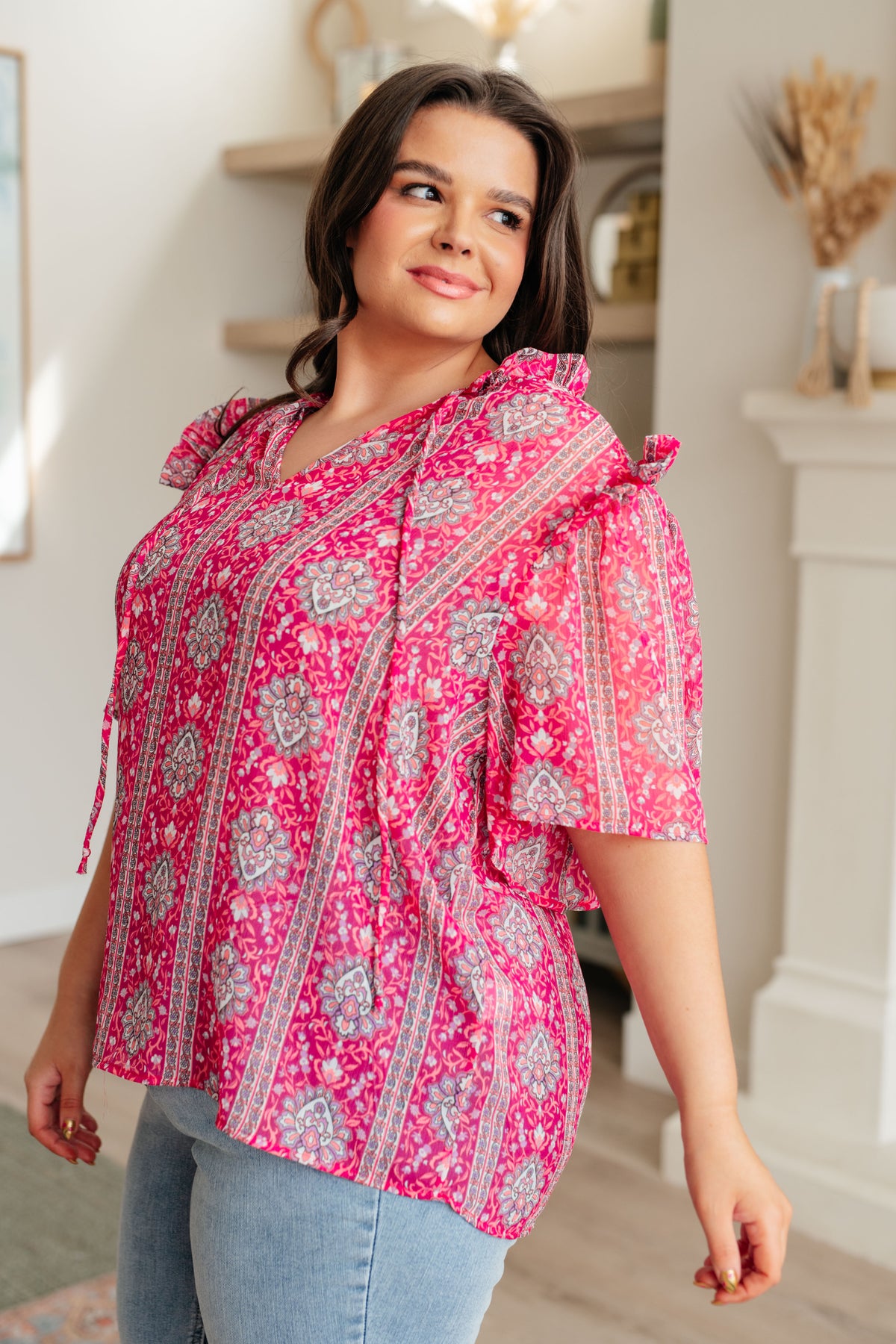 Moments Like This V-Neck Bell Sleeve Blouse - 3/17/2025