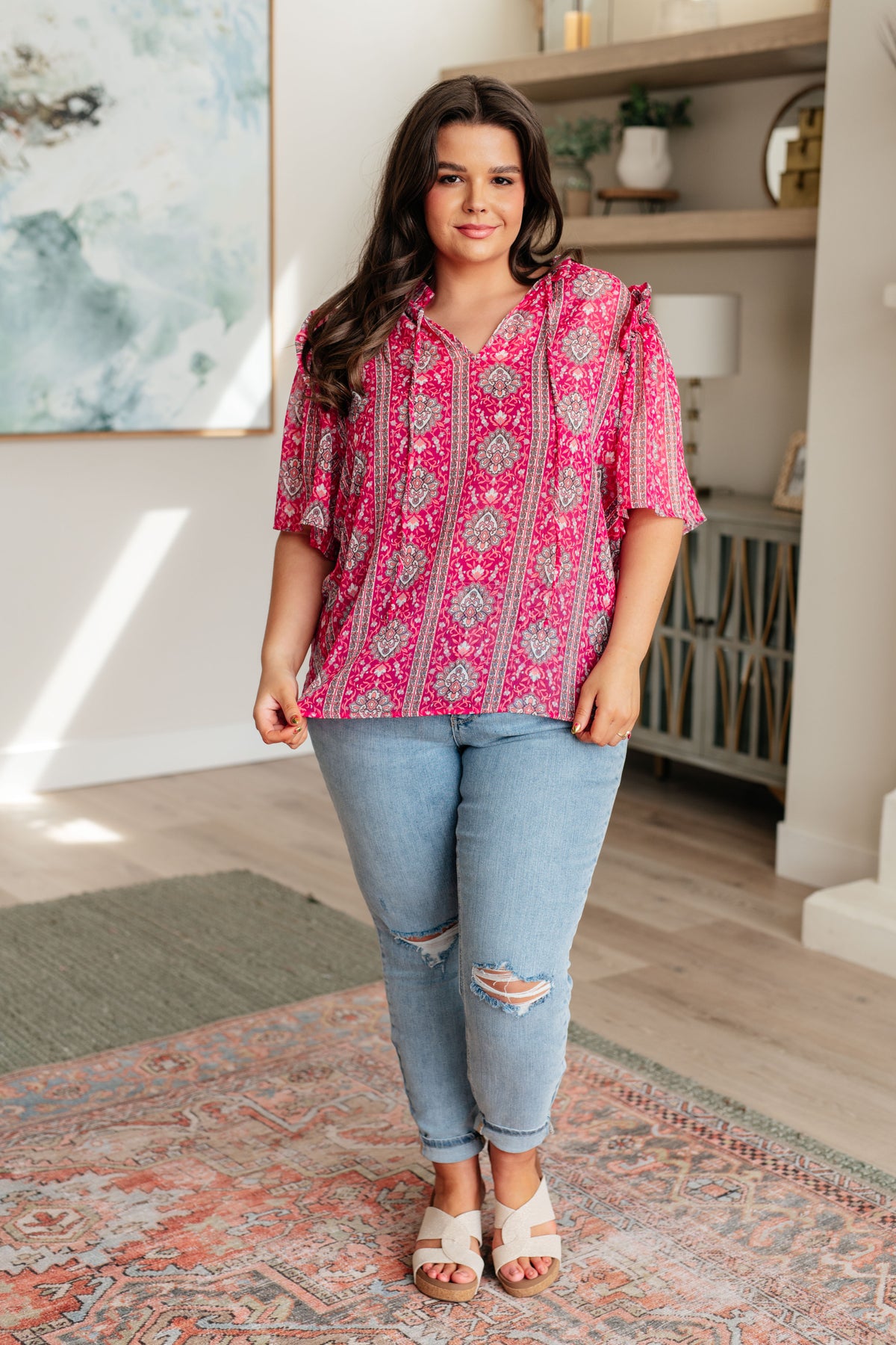 Moments Like This V-Neck Bell Sleeve Blouse - 3/17/2025