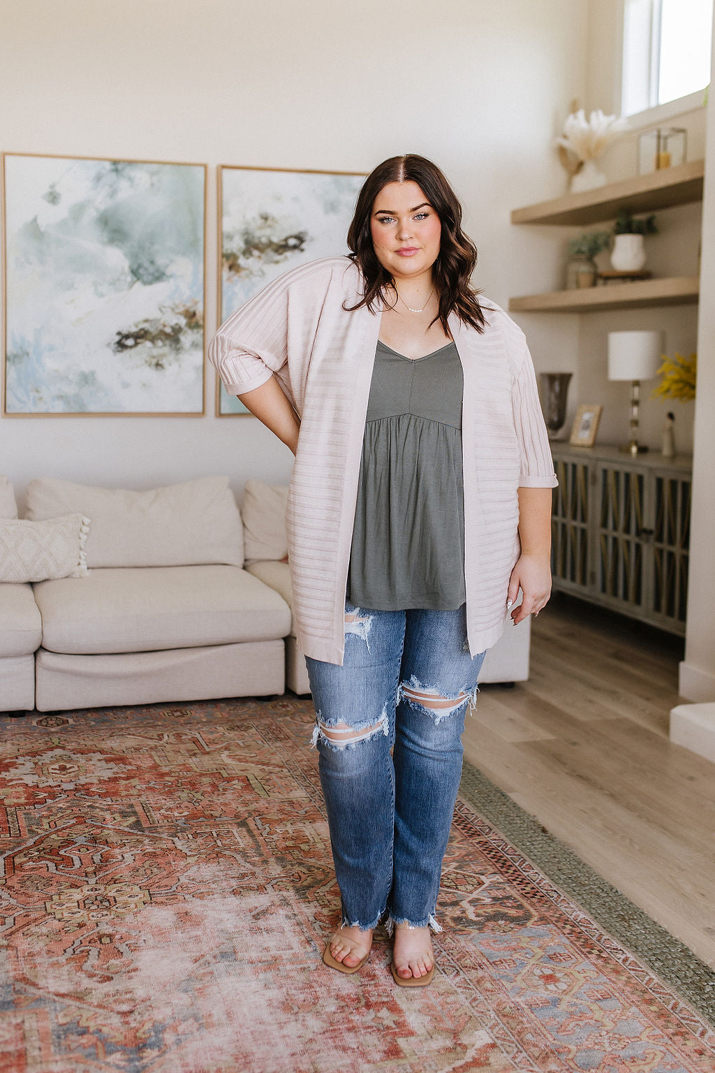 Never Not Loving V-Neck Cami in Gray Green - 6/16/2023