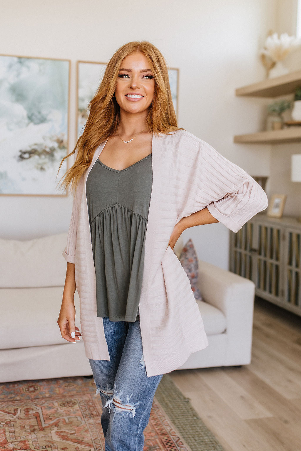 Never Not Loving V-Neck Cami in Gray Green - 6/16/2023