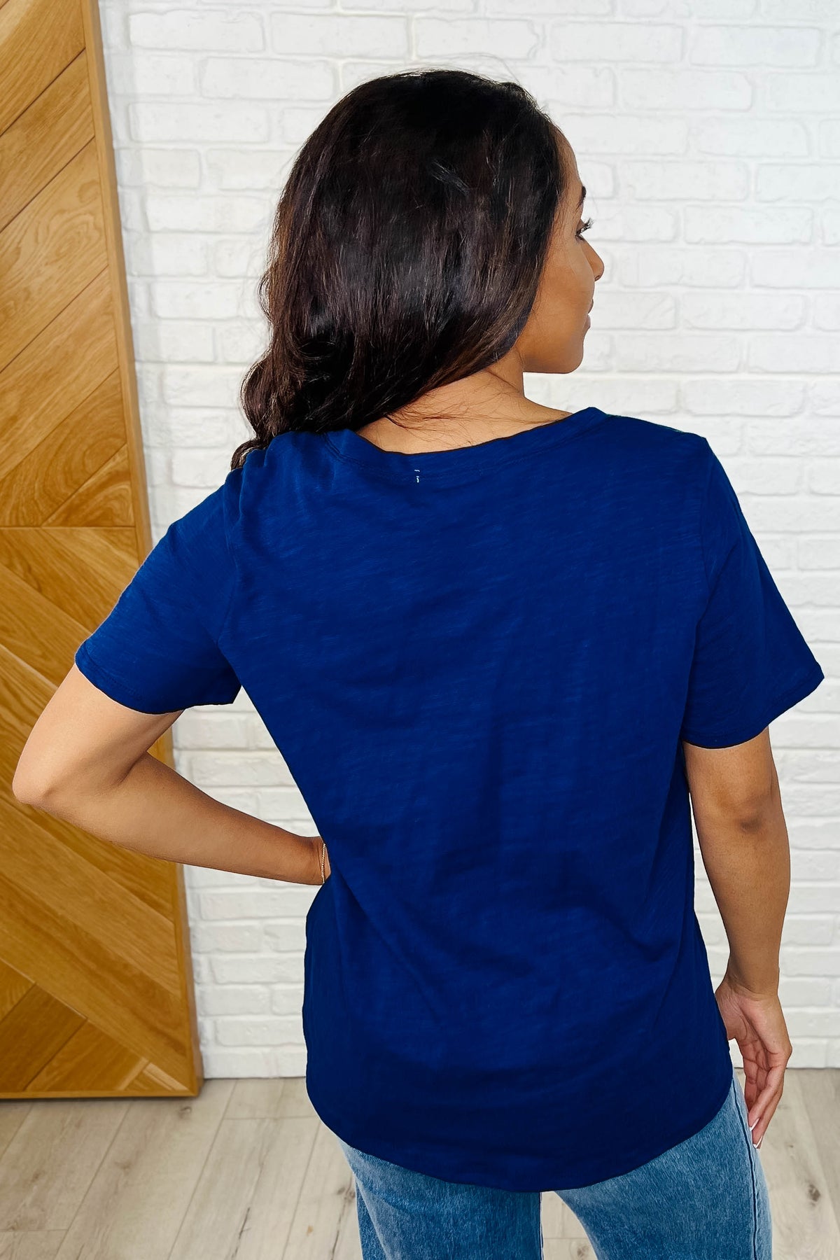 I Don't Have to Choose V-Neck Tee in Navy - 3/18/2025